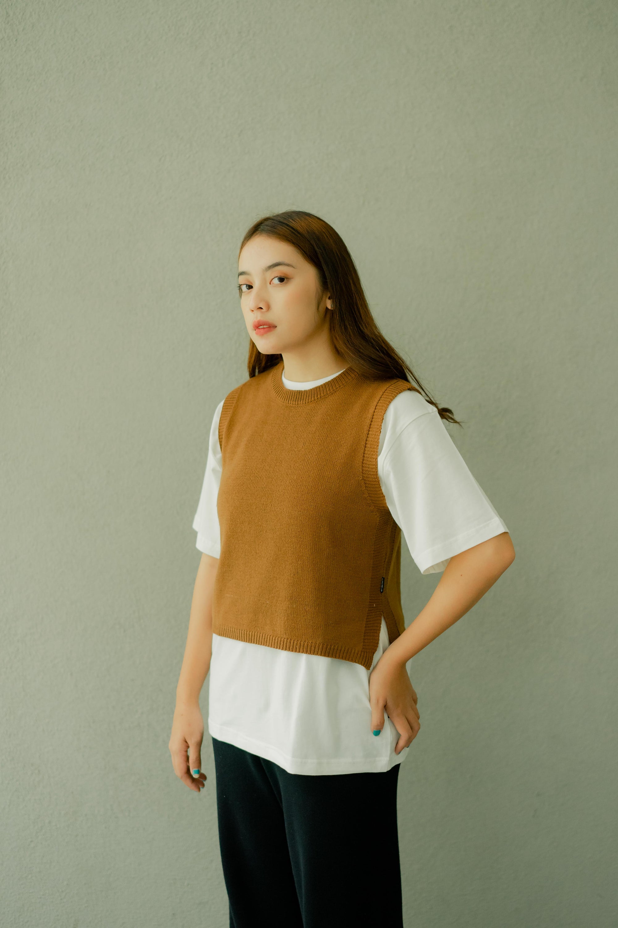 Nalure Vest Crop top Knitt Ladies