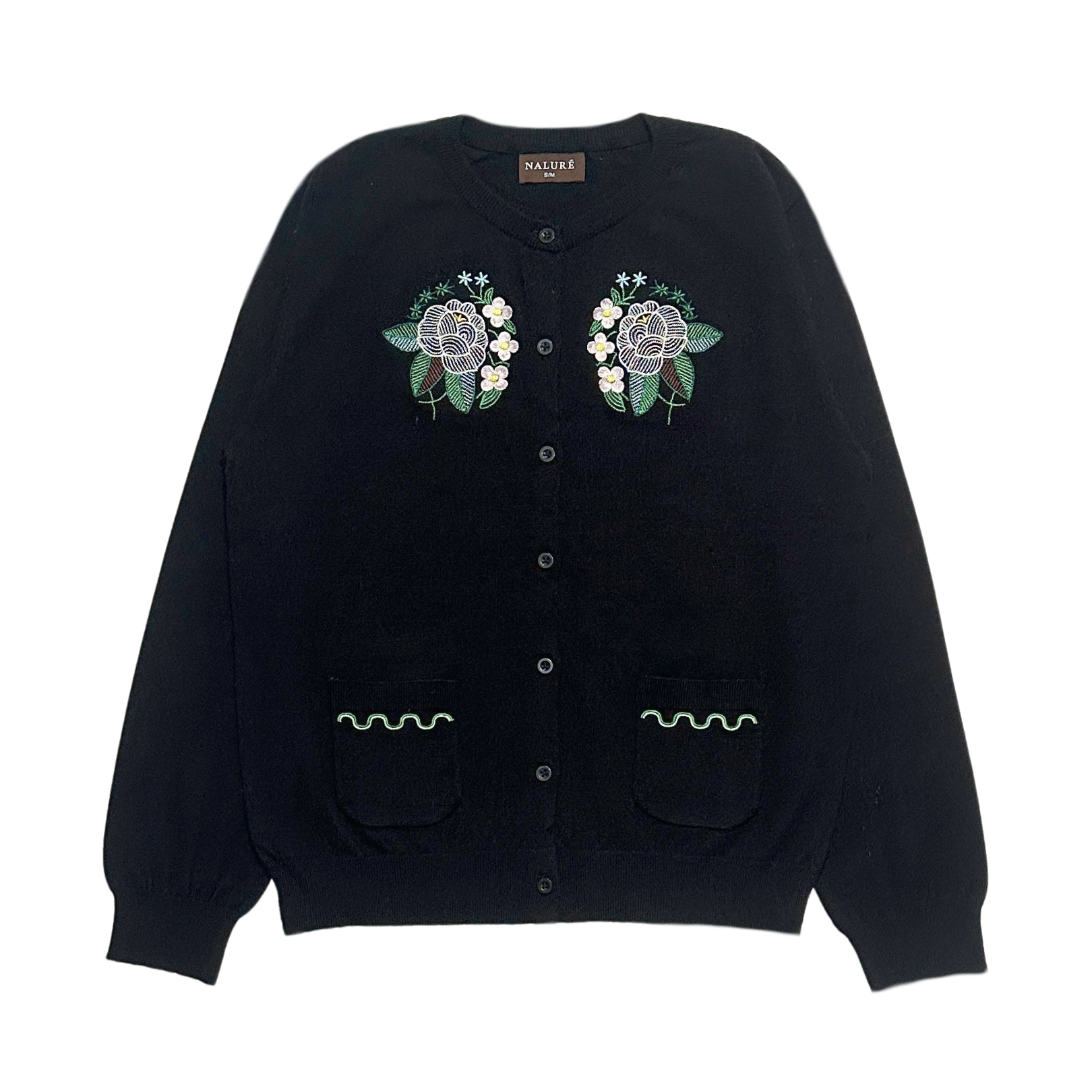 Nalure Olivia Cardigan Wanita | Cardigan Bunga | Long Sleeve Crewneck