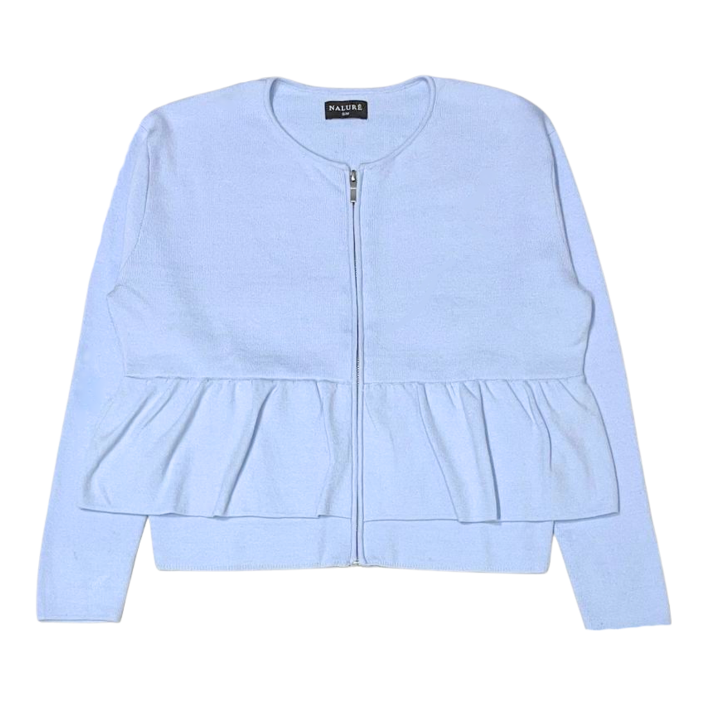 Nalure Leony Cardigan Wanita | Cardigan Zipper | Korean Style Long Sleeve
