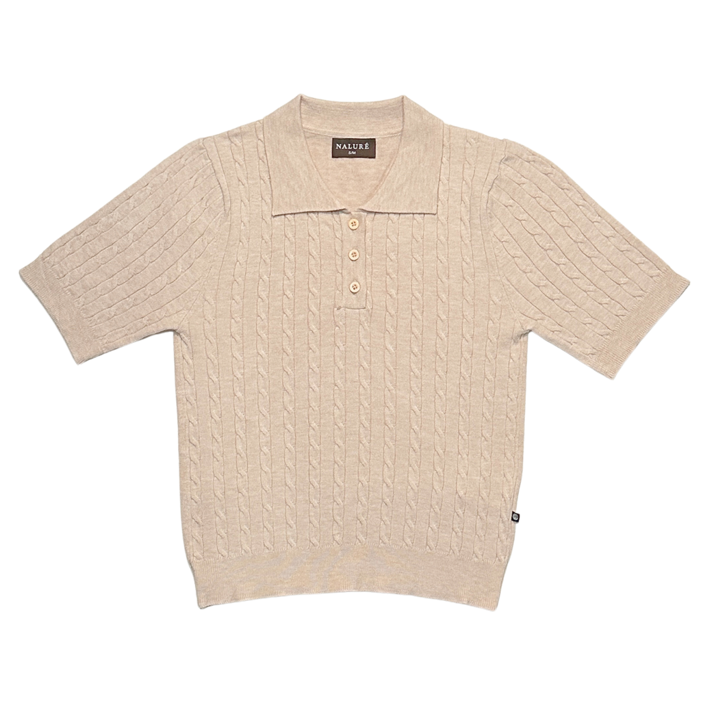 Nalure Bella Polo Shirt Wanita | Atasan Knit | Cable