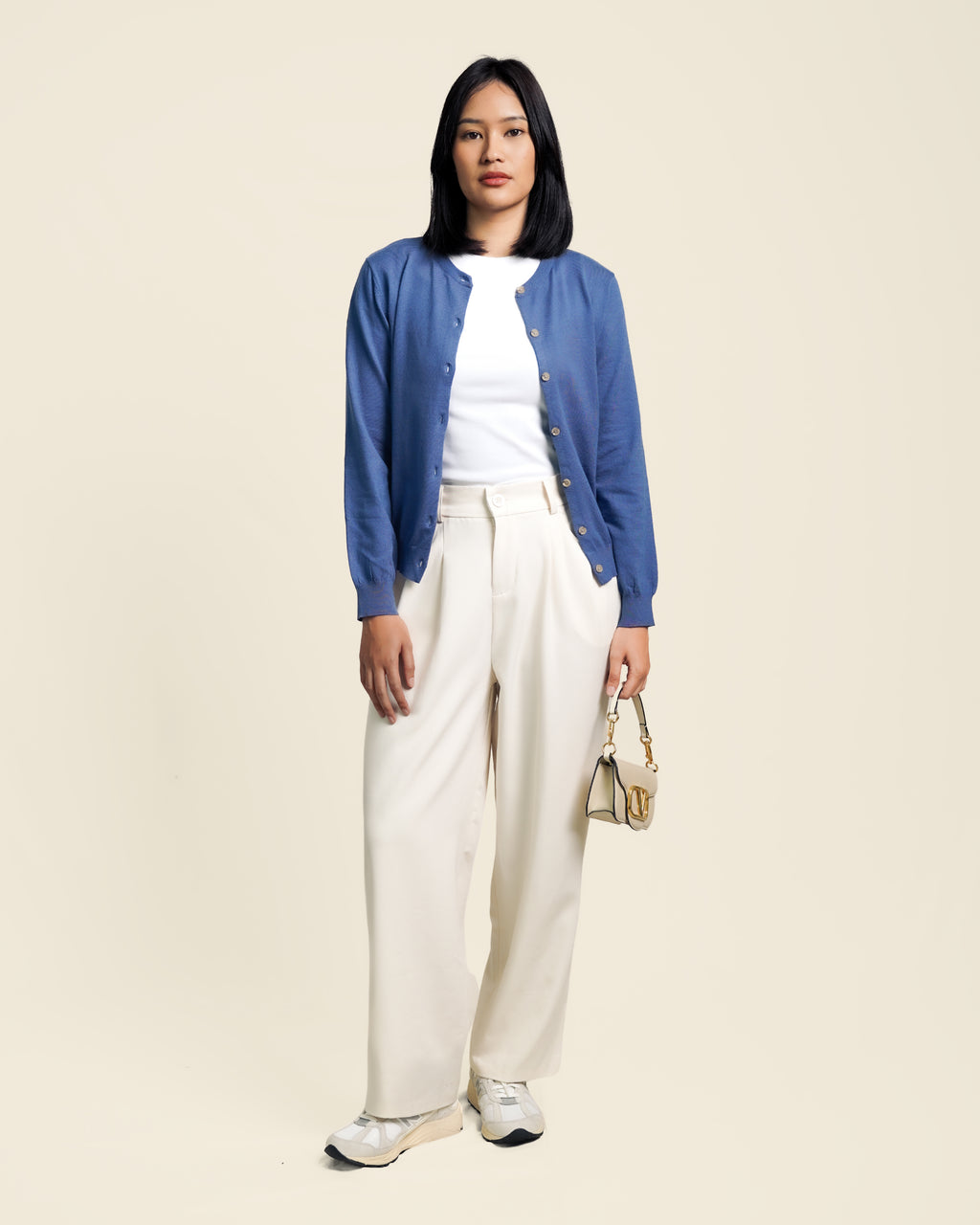 Nalure Vinna Cardigan Wanita | Cardigan Basic Soft | Long Sleeve Crewneck
