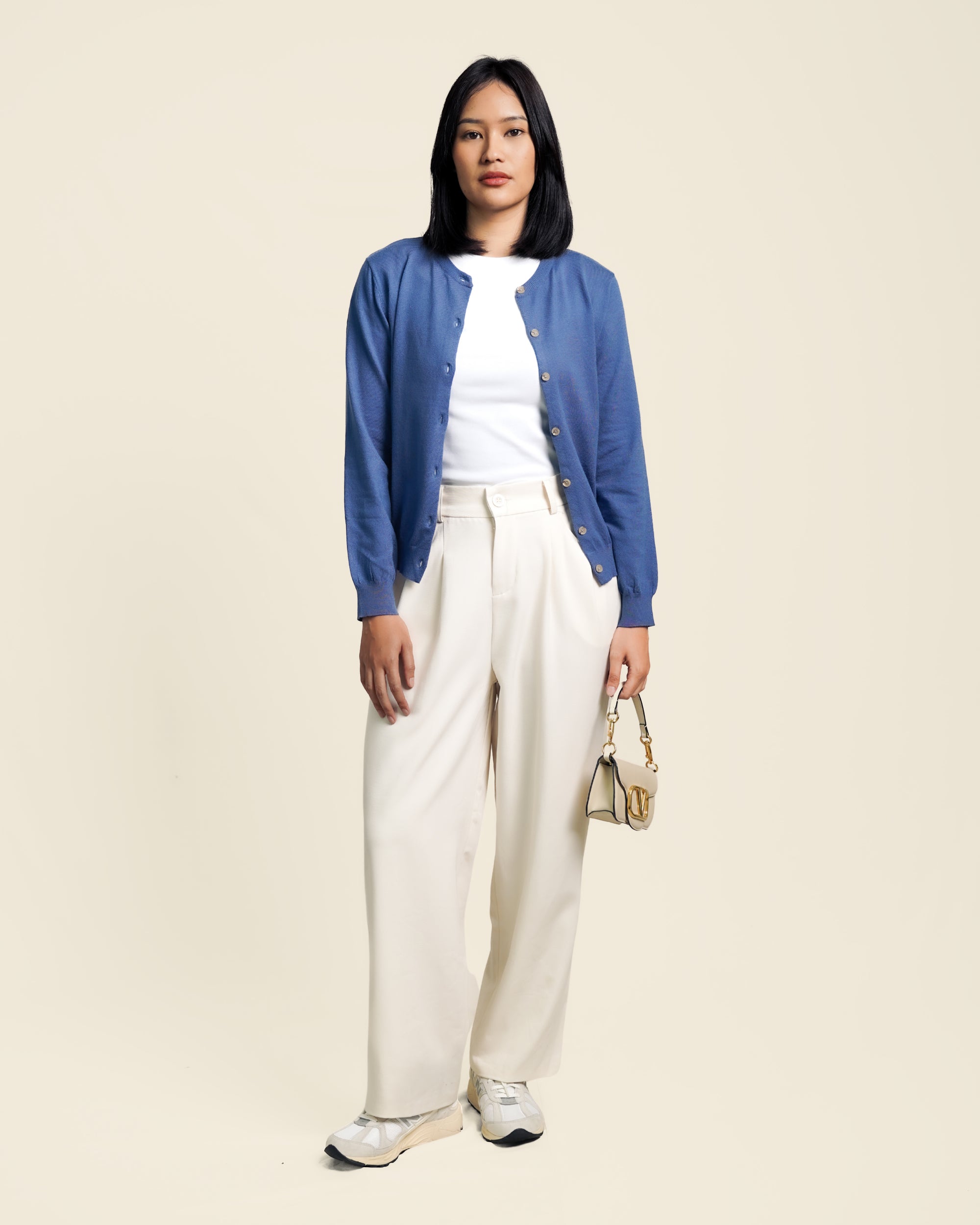 Nalure Vinna Cardigan Wanita | Cardigan Basic Soft | Long Sleeve Crewneck