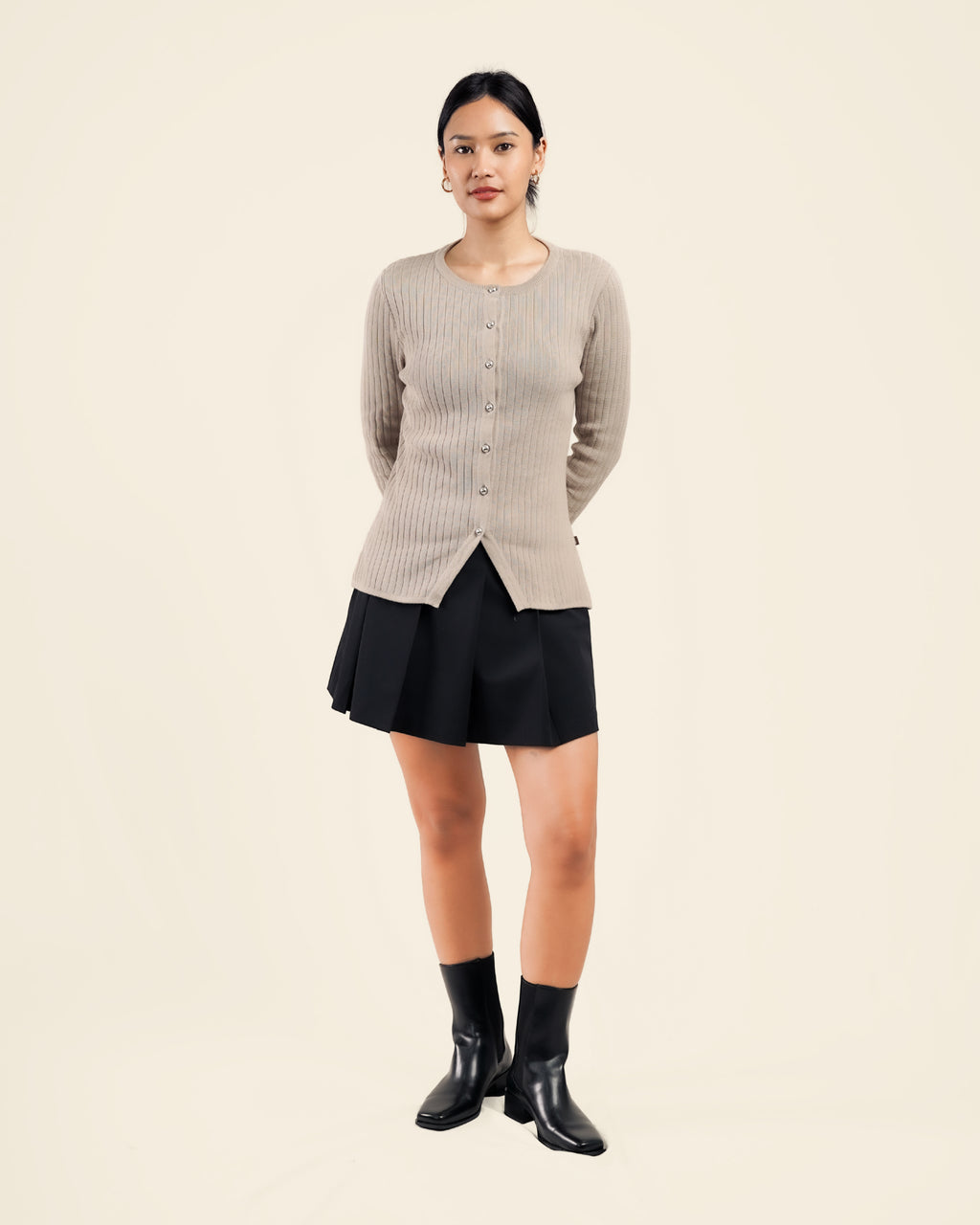 Nalure Diana Cardigan Wanita | Basic Knit Cardigan | Long Sleeve