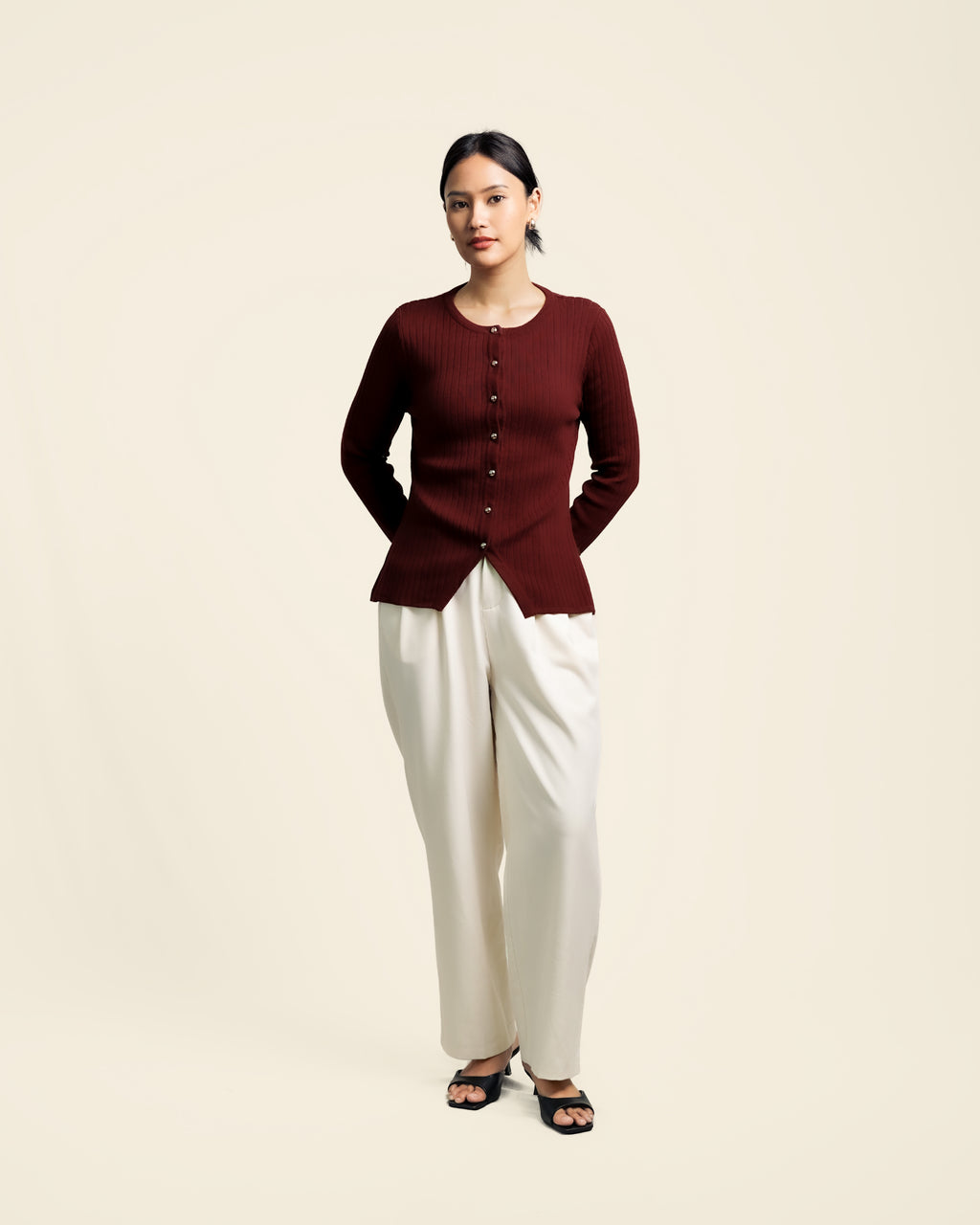 Nalure Diana Cardigan Wanita | Basic Knit Cardigan | Long Sleeve