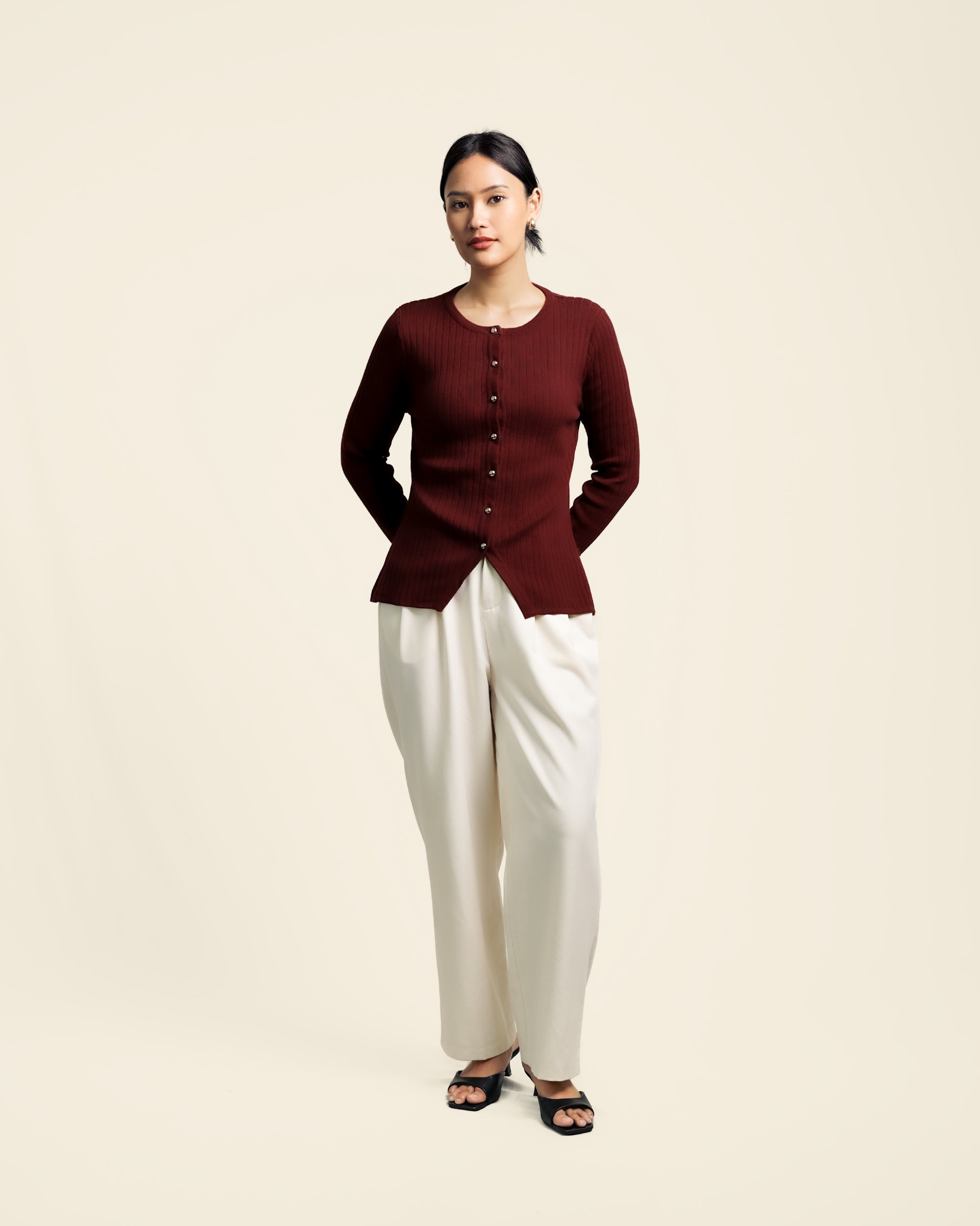 Nalure Diana Cardigan Wanita | Basic Knit Cardigan | Long Sleeve