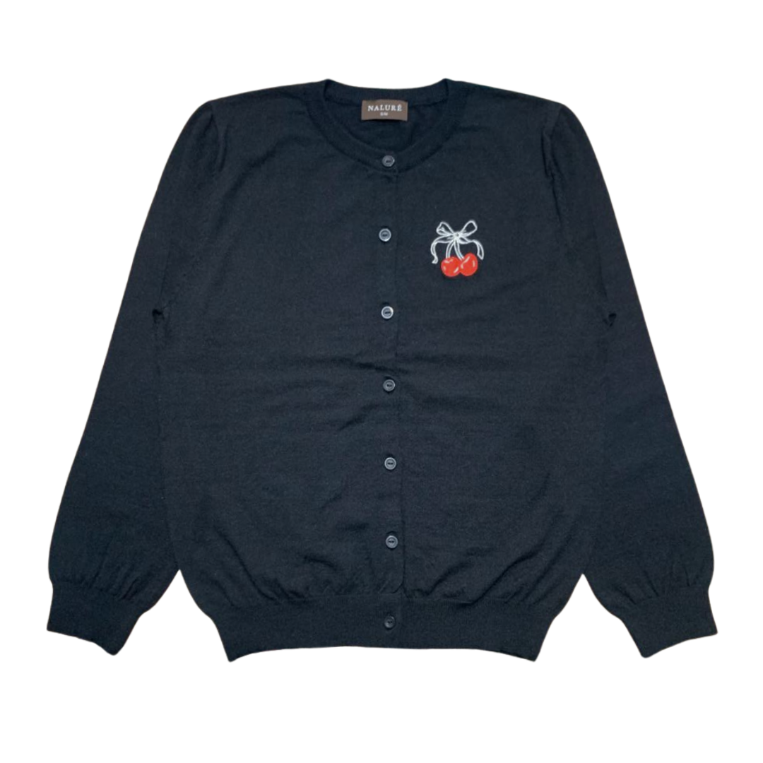 Nalure Cherry Cardigan | Cardigan Rajut | Long Sleeve Crewneck