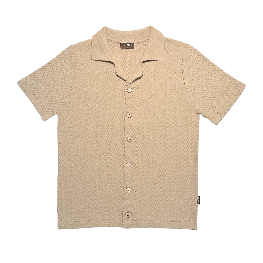 Nalure Nolan Kemeja Pria | Kemeja Knit Pria | Katun Lengan Pendek Kerah