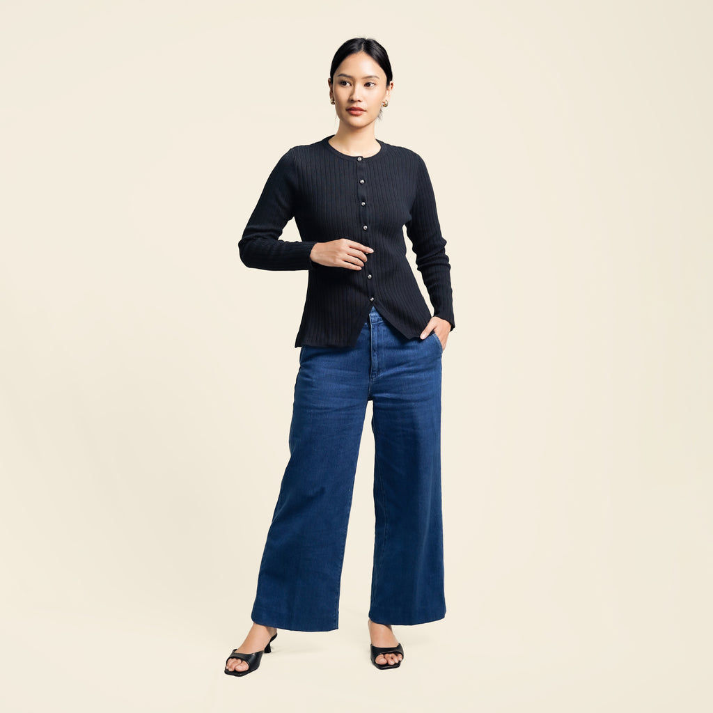 Nalure Diana Cardigan Wanita | Basic Knit Cardigan | Long Sleeve
