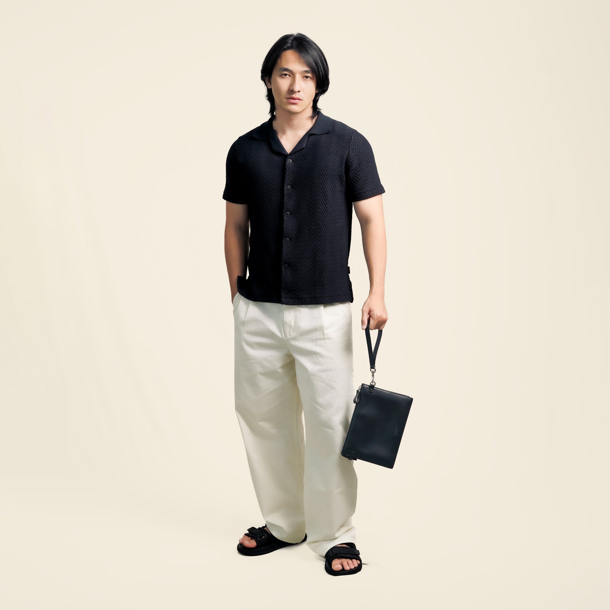Nalure Nolan Kemeja Pria | Kemeja Knit Pria | Katun Lengan Pendek Kerah