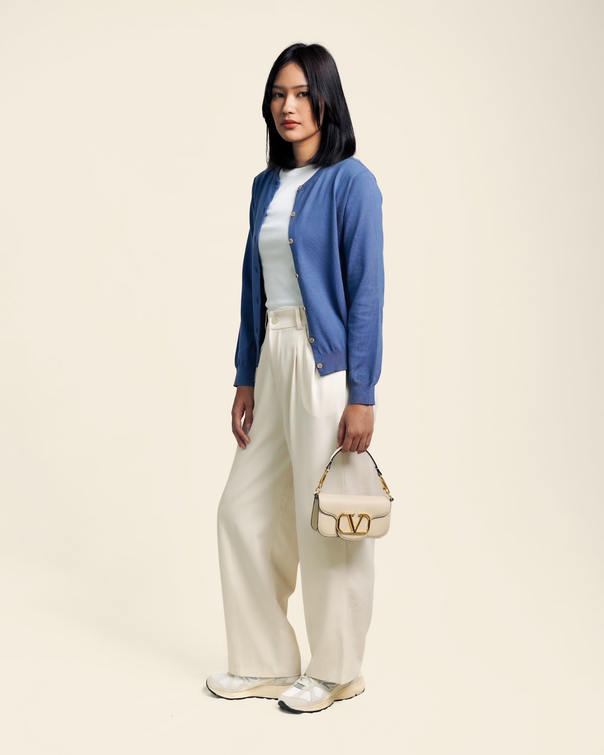 Nalure Vinna Cardigan Wanita | Cardigan Basic Soft | Long Sleeve Crewneck