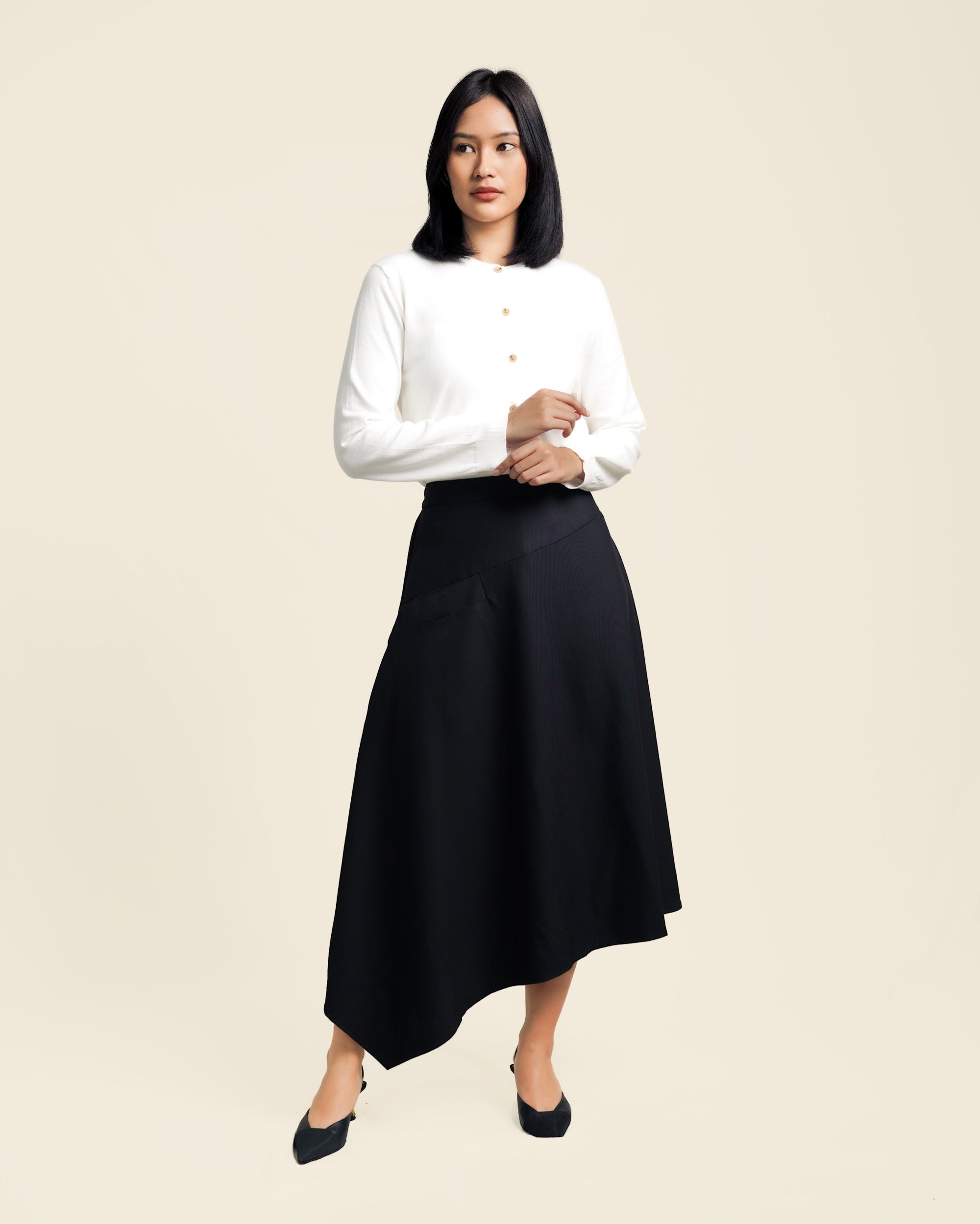Nalure Vinna Cardigan Wanita | Cardigan Basic Soft | Long Sleeve Crewneck