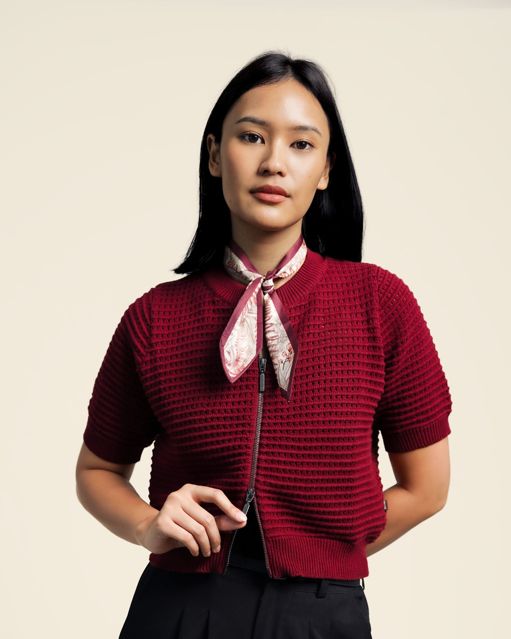Nalure Tiffany Cardigan Wanita | Crop Top | Lengan Pendek