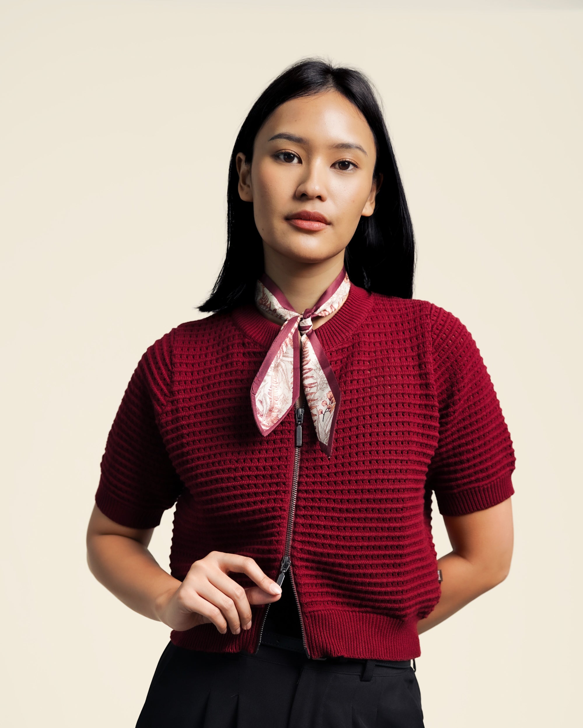 Nalure Tiffany Cardigan Wanita | Crop Top | Lengan Pendek