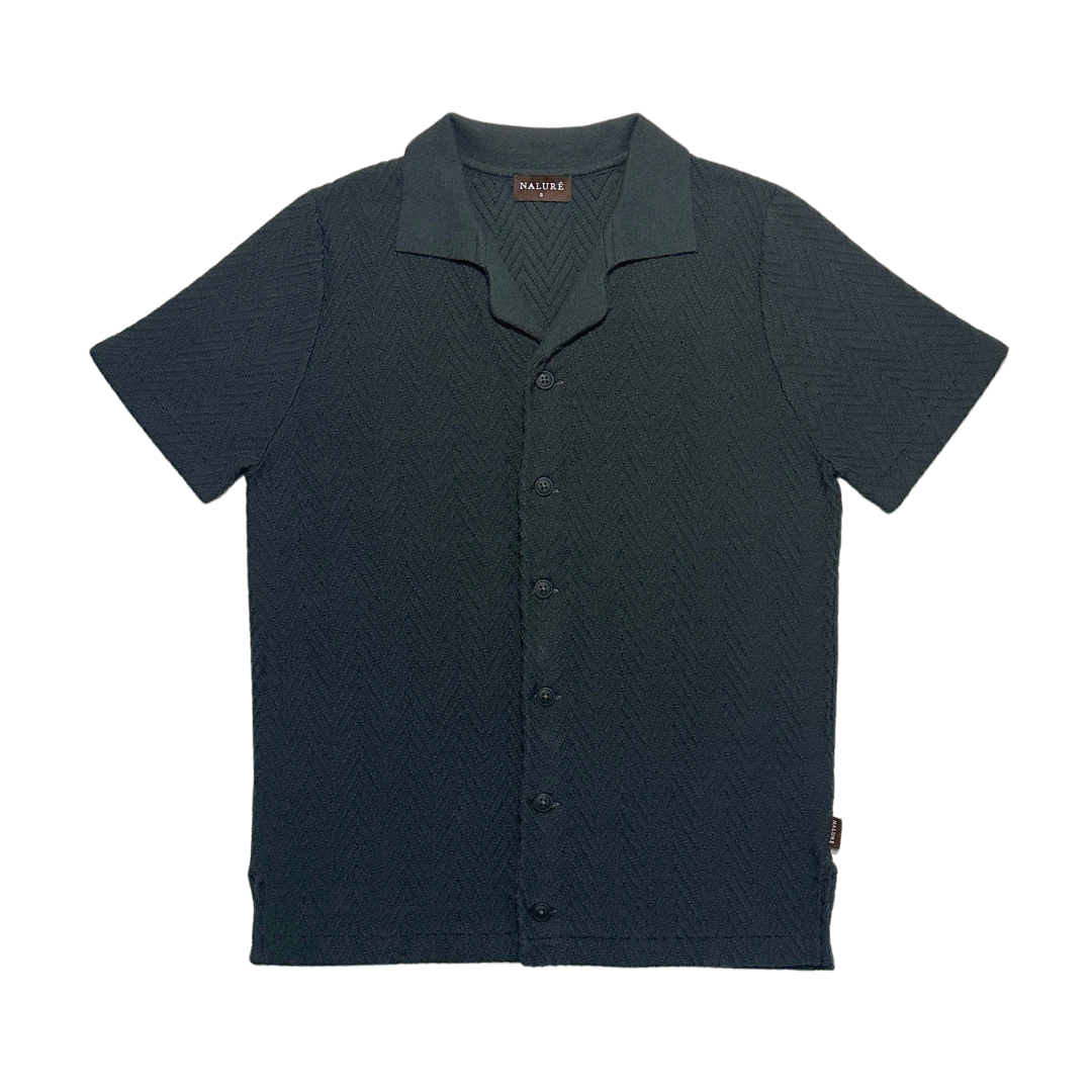 Nalure Nolan Kemeja Pria | Kemeja Knit Pria | Katun Lengan Pendek Kerah