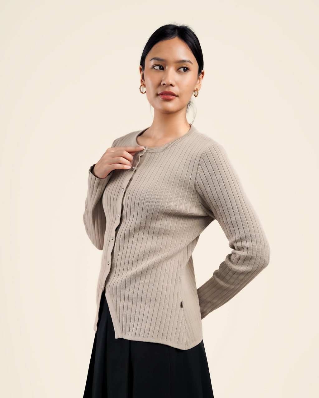 Nalure Diana Cardigan Wanita | Basic Knit Cardigan | Long Sleeve
