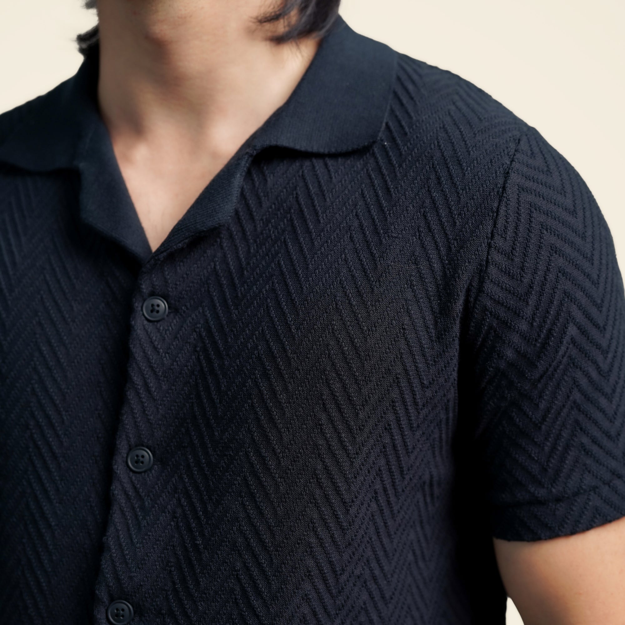 Nalure Nolan Kemeja Pria | Kemeja Knit Pria | Katun Lengan Pendek Kerah