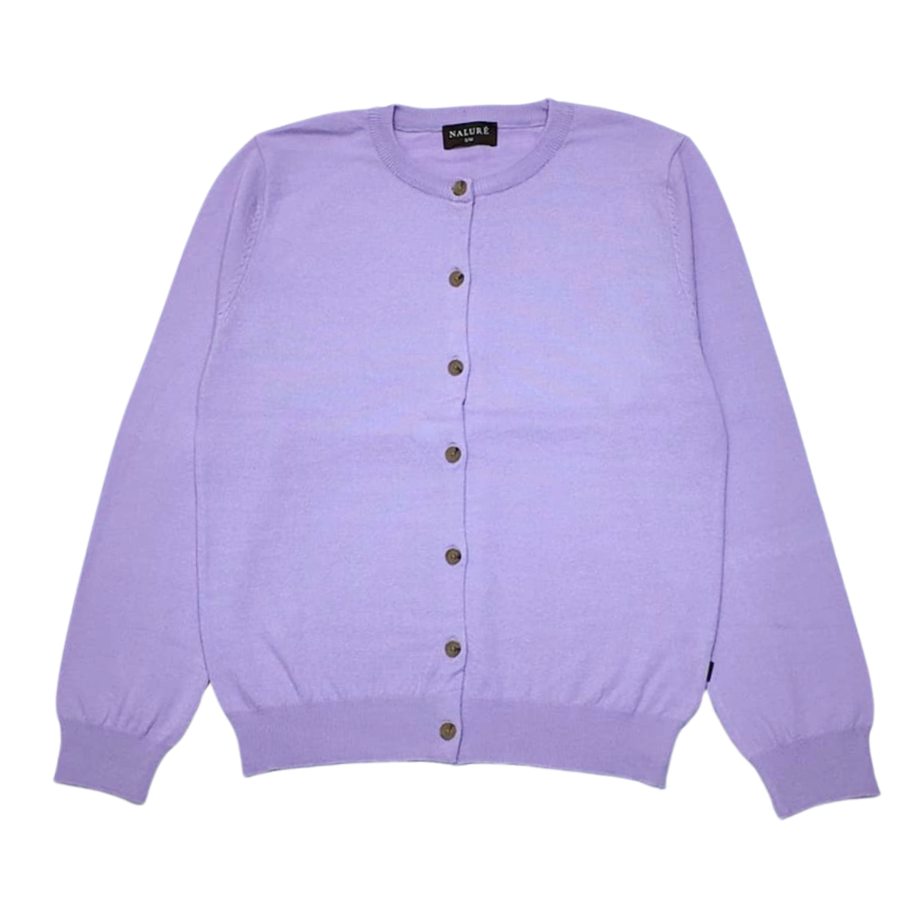 Nalure Vinna Cardigan Wanita | Cardigan Basic Soft | Long Sleeve Crewneck