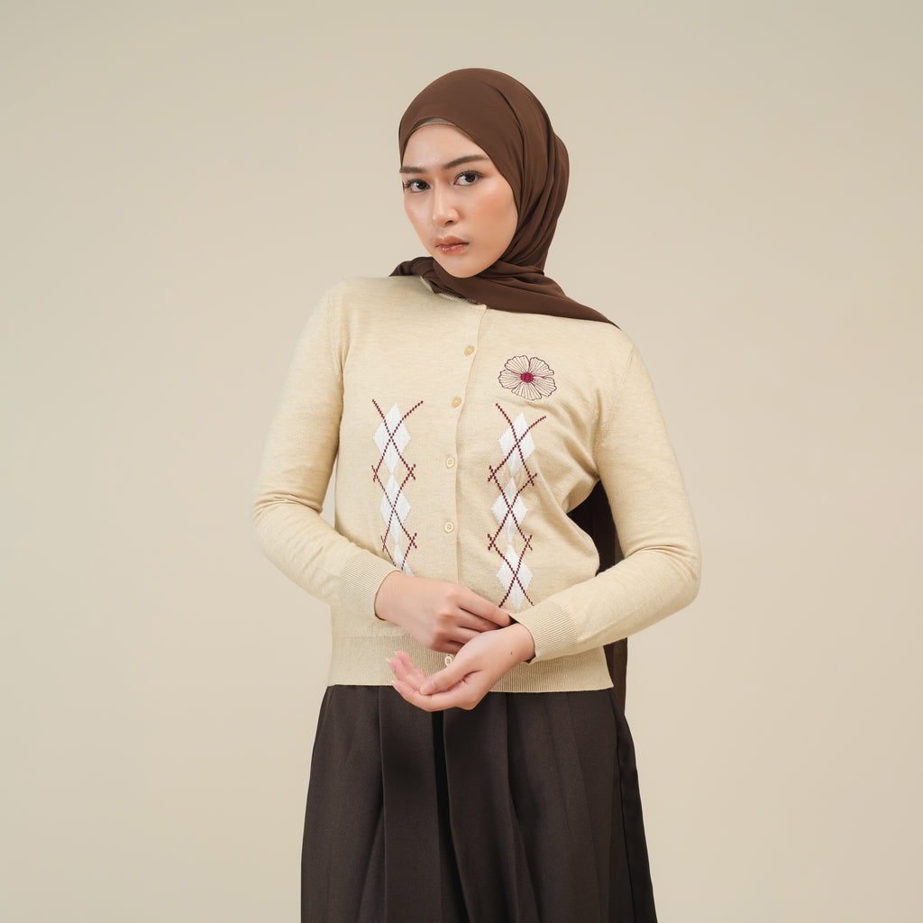 Nalure Heidy Cardigan | Cardigan Argyle | Knitwear Korean Style