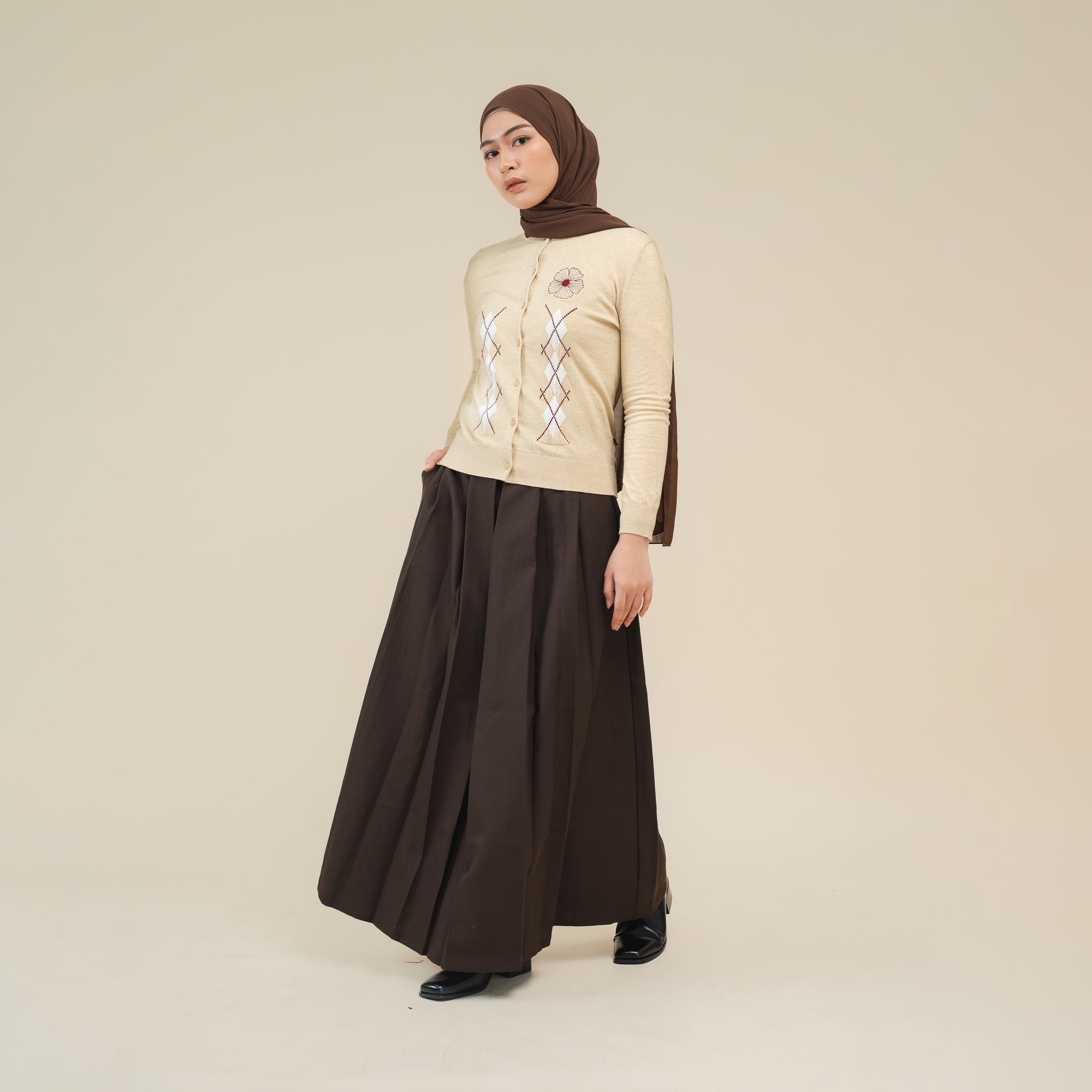 Nalure Heidy Cardigan | Cardigan Argyle | Knitwear Korean Style