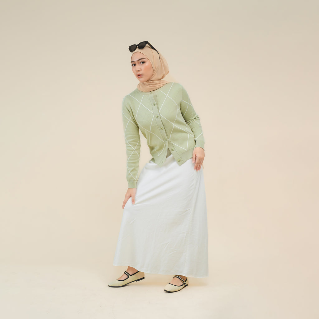 Nalure Silvia Cardigan | Cardigan Rajut | Cardigan Long Sleeve Crewneck