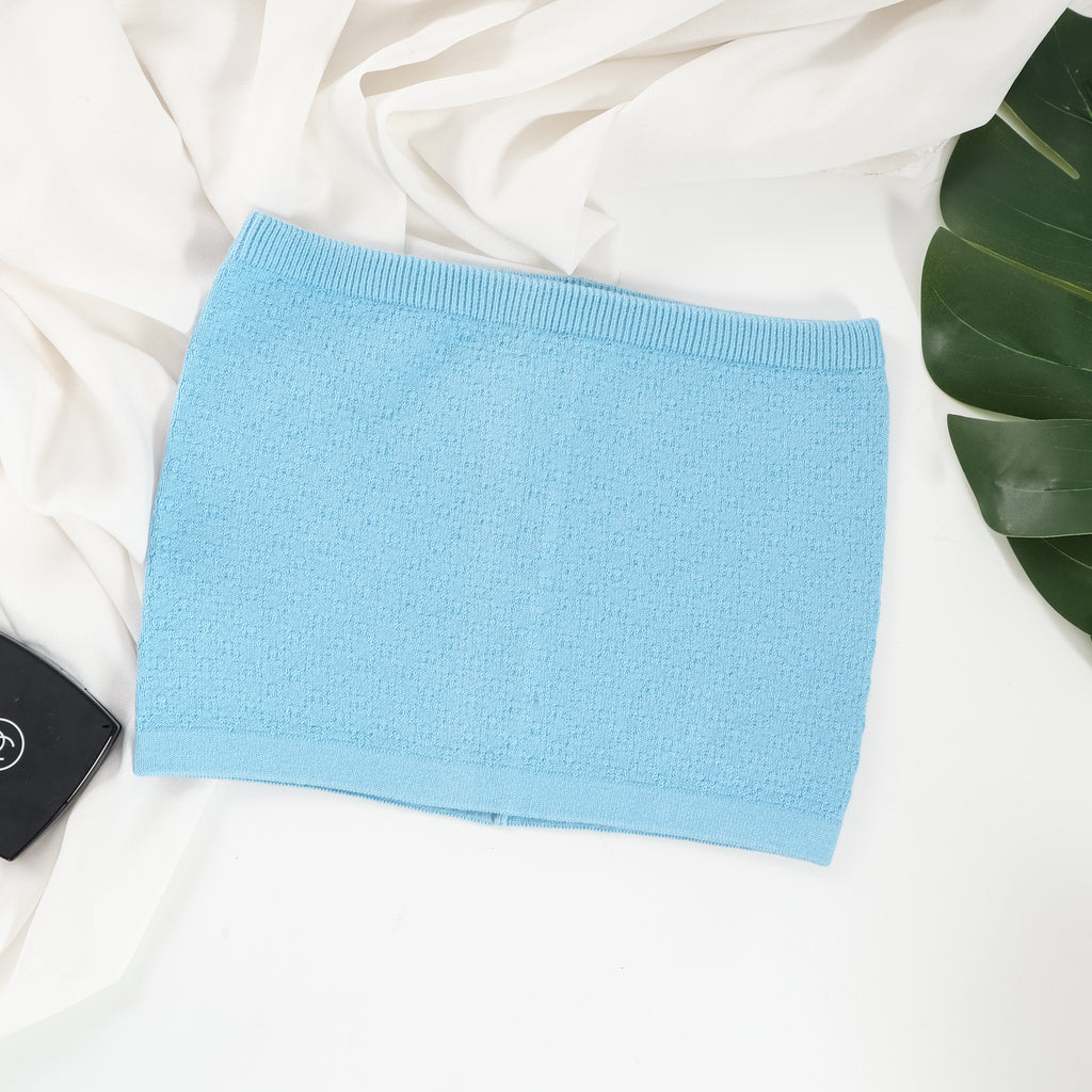 Nalure Naila - Crop Top Kemben Rajut | Tank Top Variasi Blue | Tank top wanita