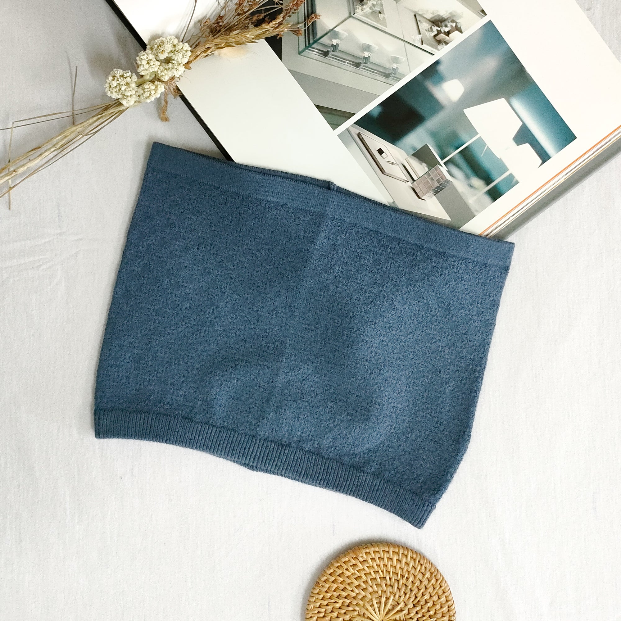 Nalure Naila - Crop Top Kemben Rajut | Tank Top Variasi Denim | Tank top wanita
