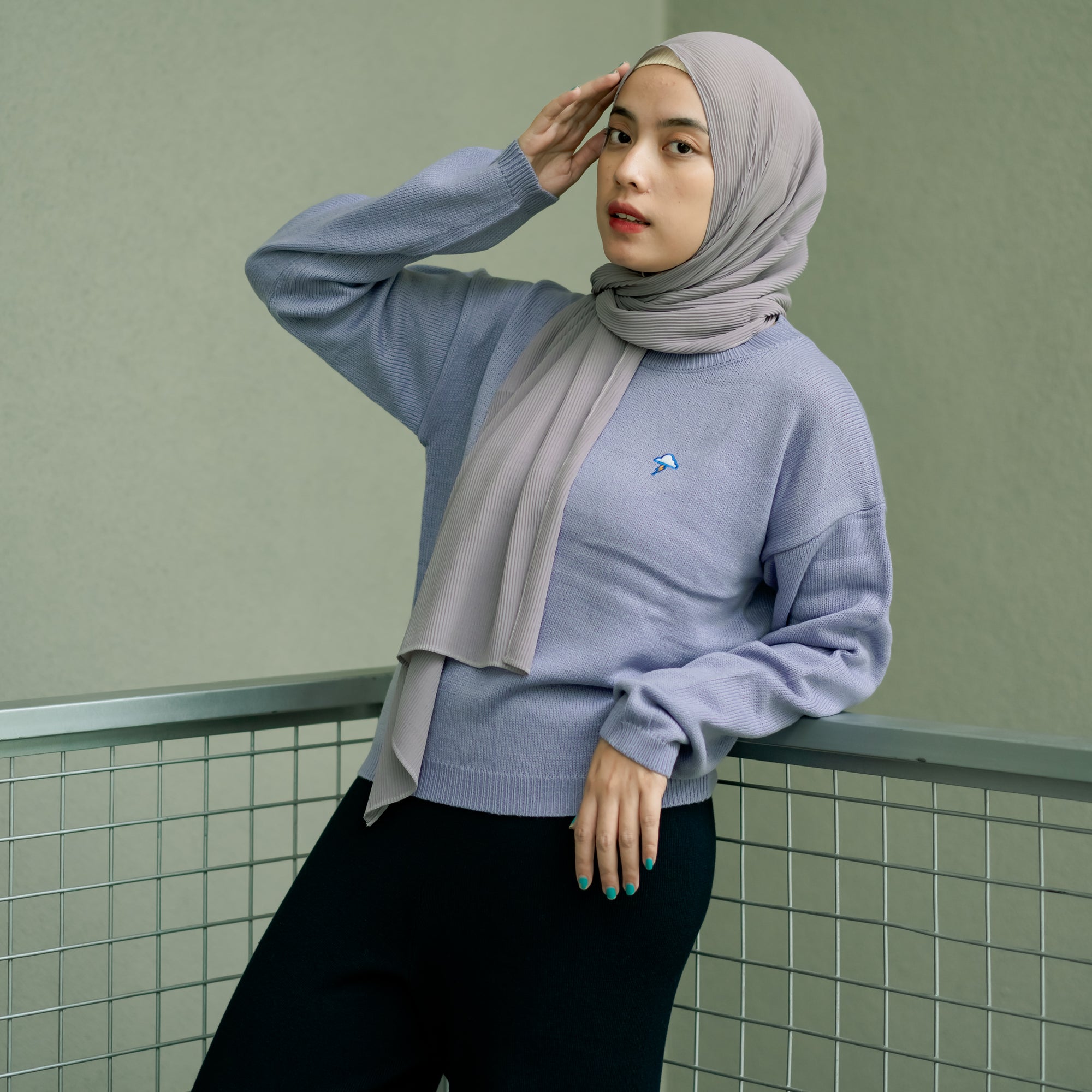 Nalure Single Color Sweater Knitt Ladies