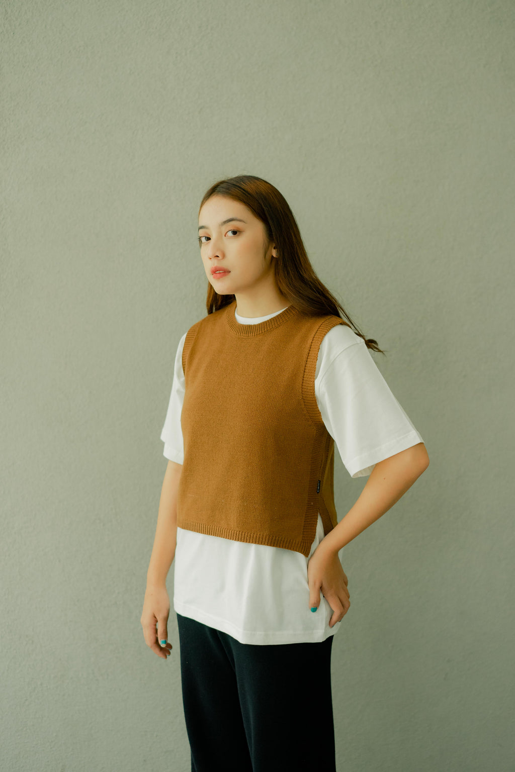 Nalure Vest Crop top Knitt Ladies