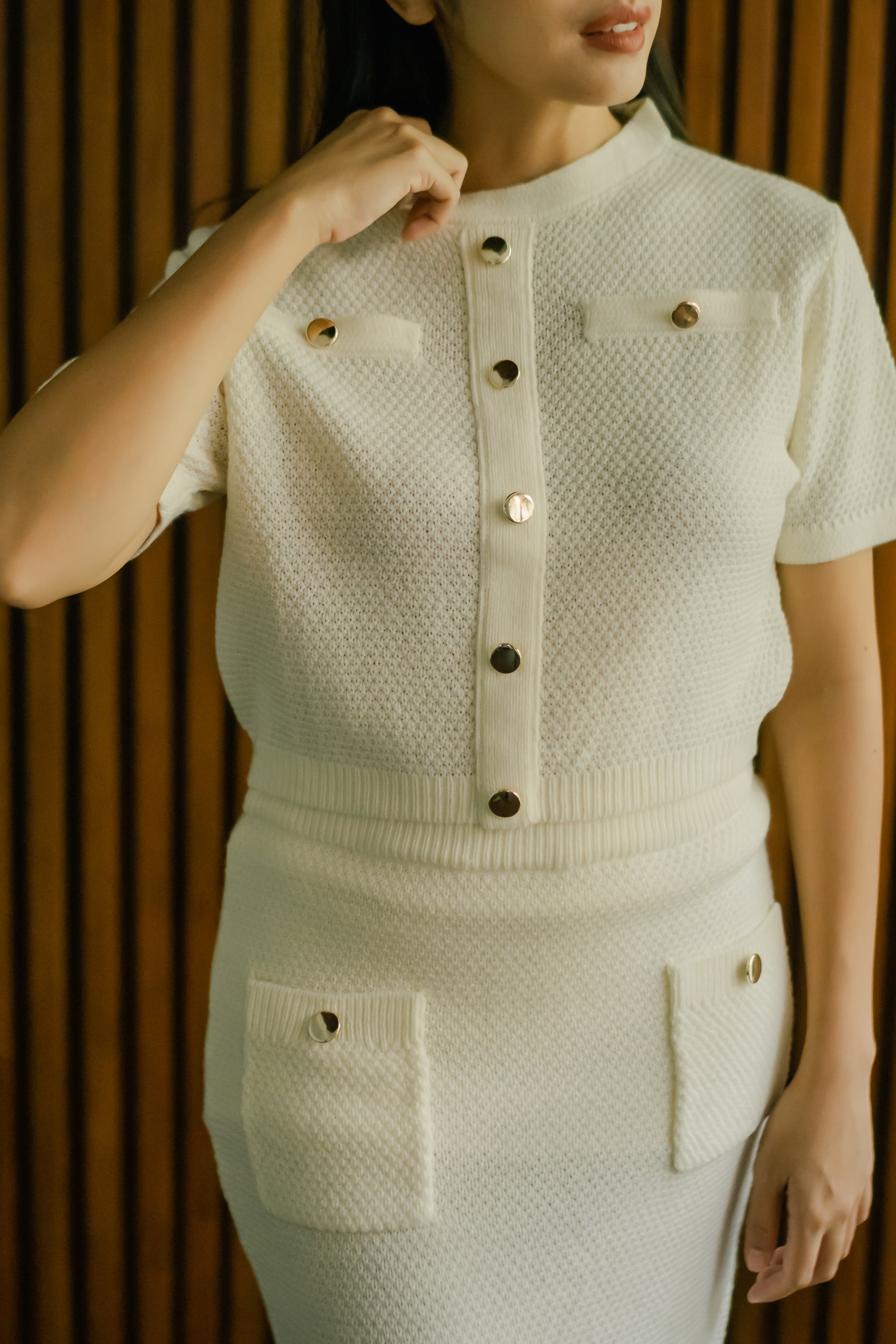 Nalure Barbara Top Gold Button