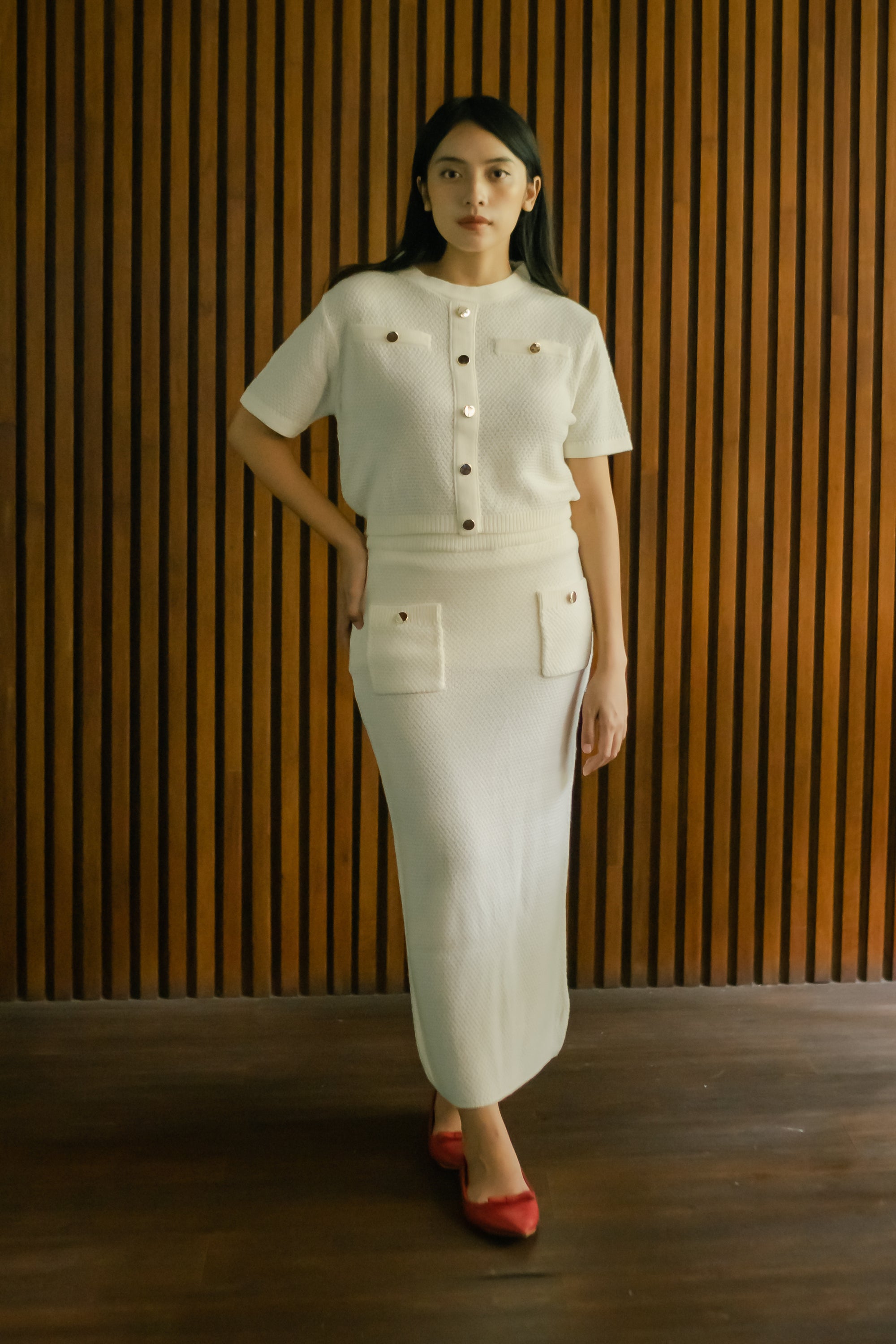Nalure Barbara Top Gold Button