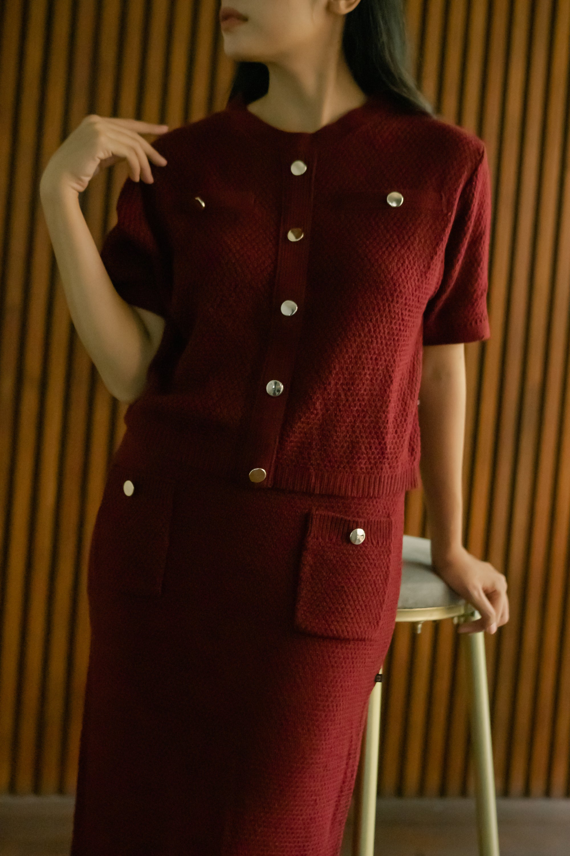 Nalure Barbara Top Gold Button