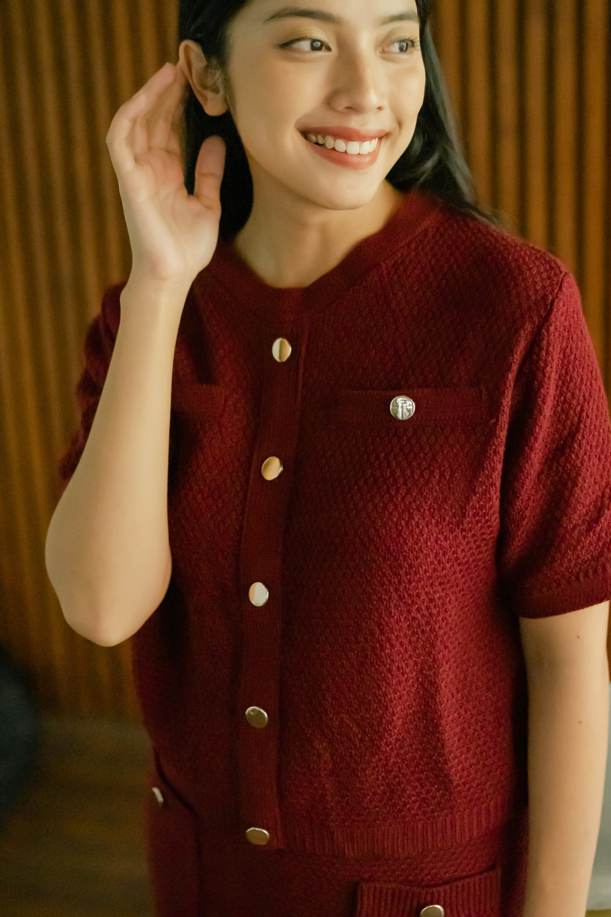Nalure Barbara Top Gold Button