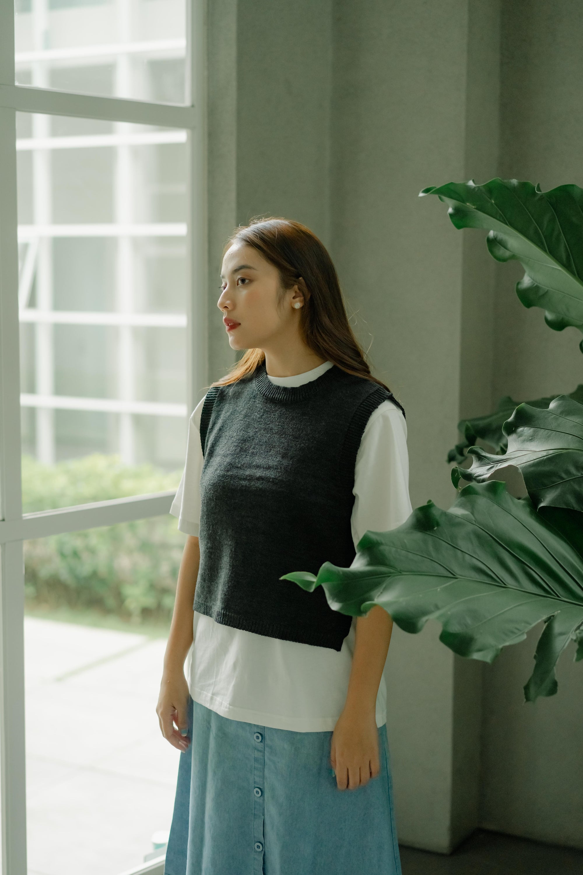 Nalure Vest Crop top Knitt Ladies