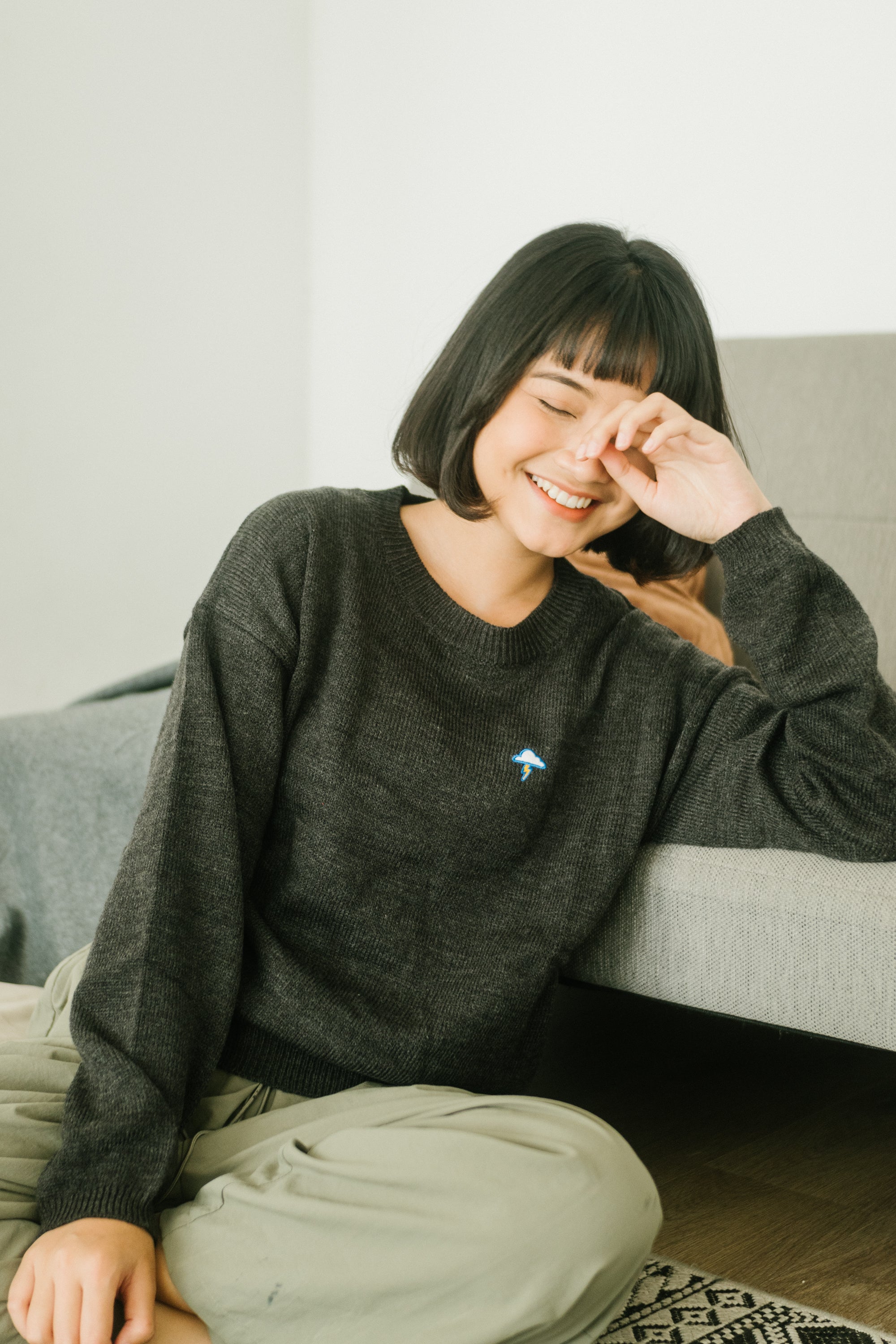 Nalure Single Color Sweater Knitt Ladies