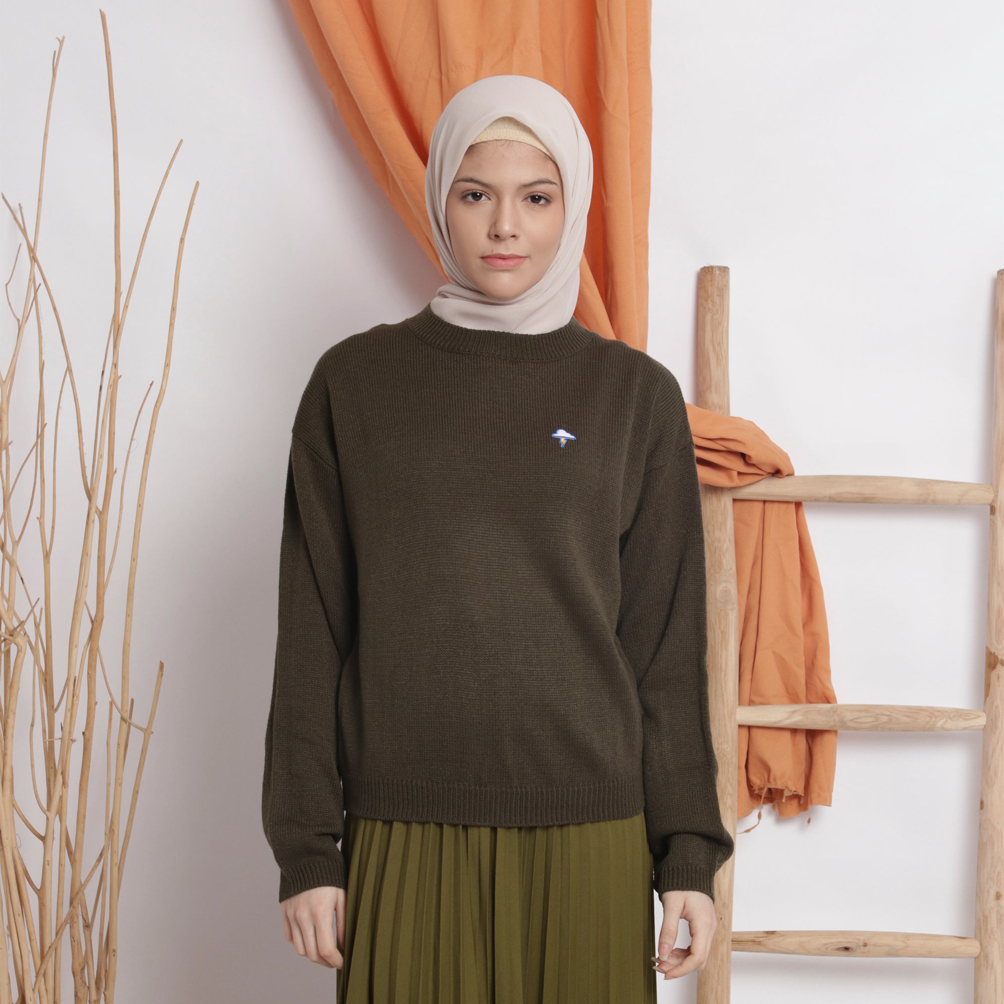 Nalure Single Color Sweater Knitt Ladies