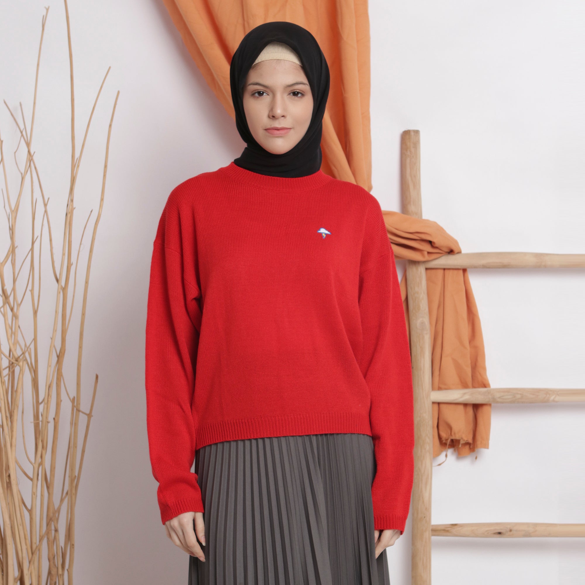 Nalure Single Color Sweater Knitt Ladies