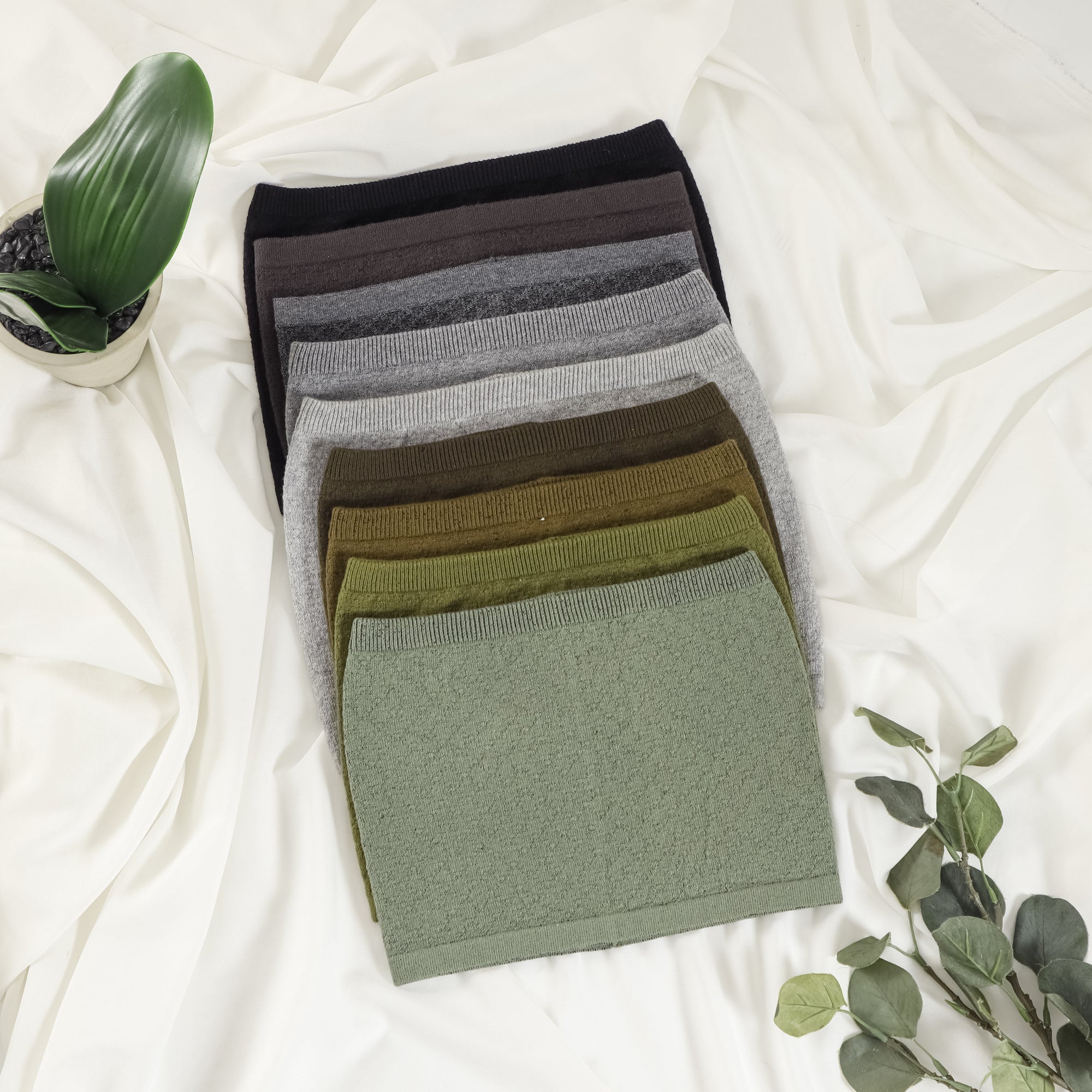Nalure Naila - Crop Top Kemben Rajut | Tank Top Variasi Green | Tank top wanita