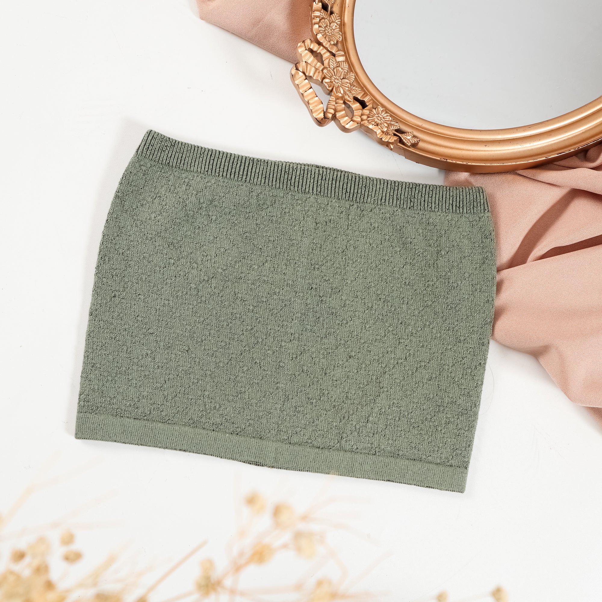 Nalure Naila - Crop Top Kemben Rajut | Tank Top Variasi Green | Tank top wanita