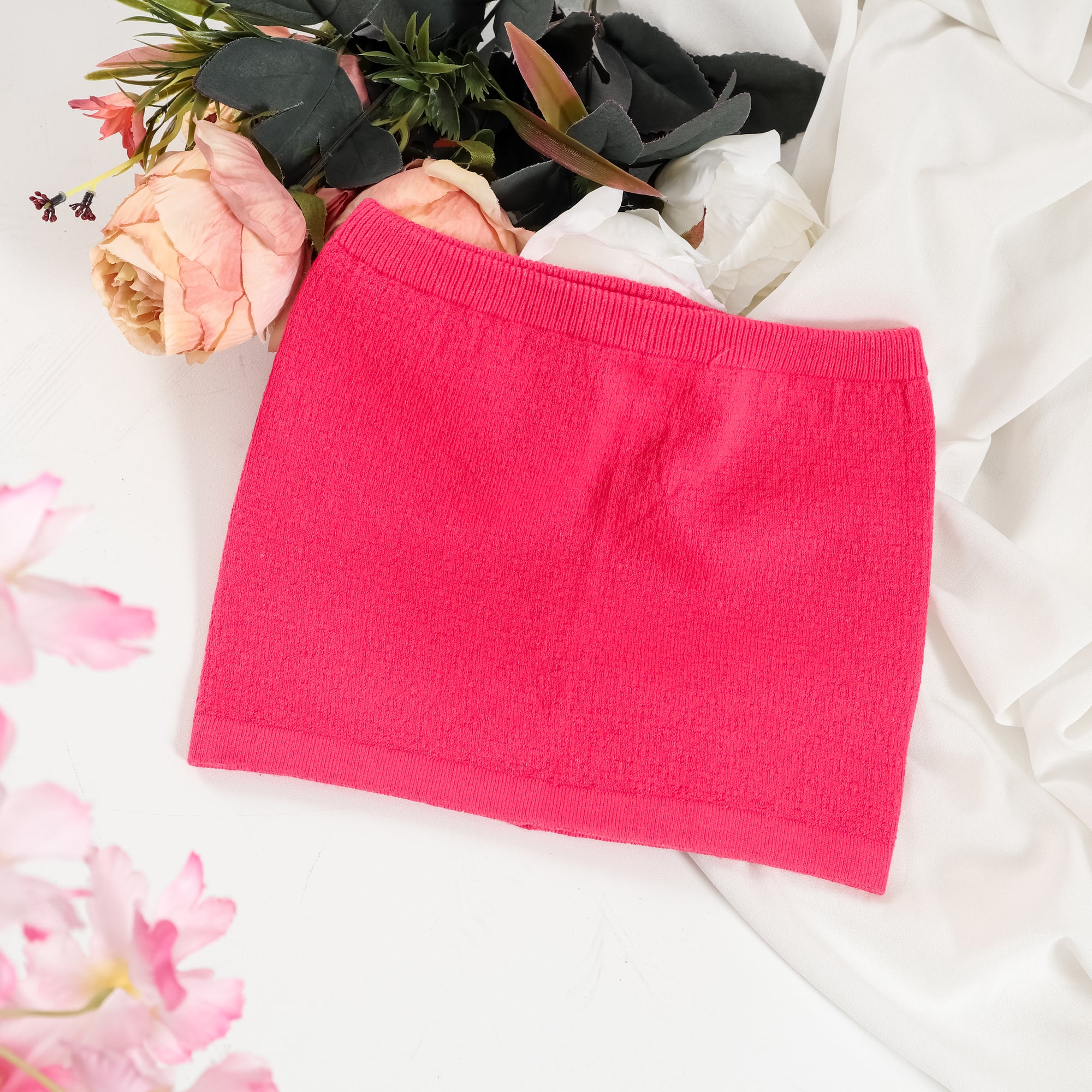 Nalure Naila - Crop Top Kemben Rajut | Tank Top Variasi Pink | Tank top wanita