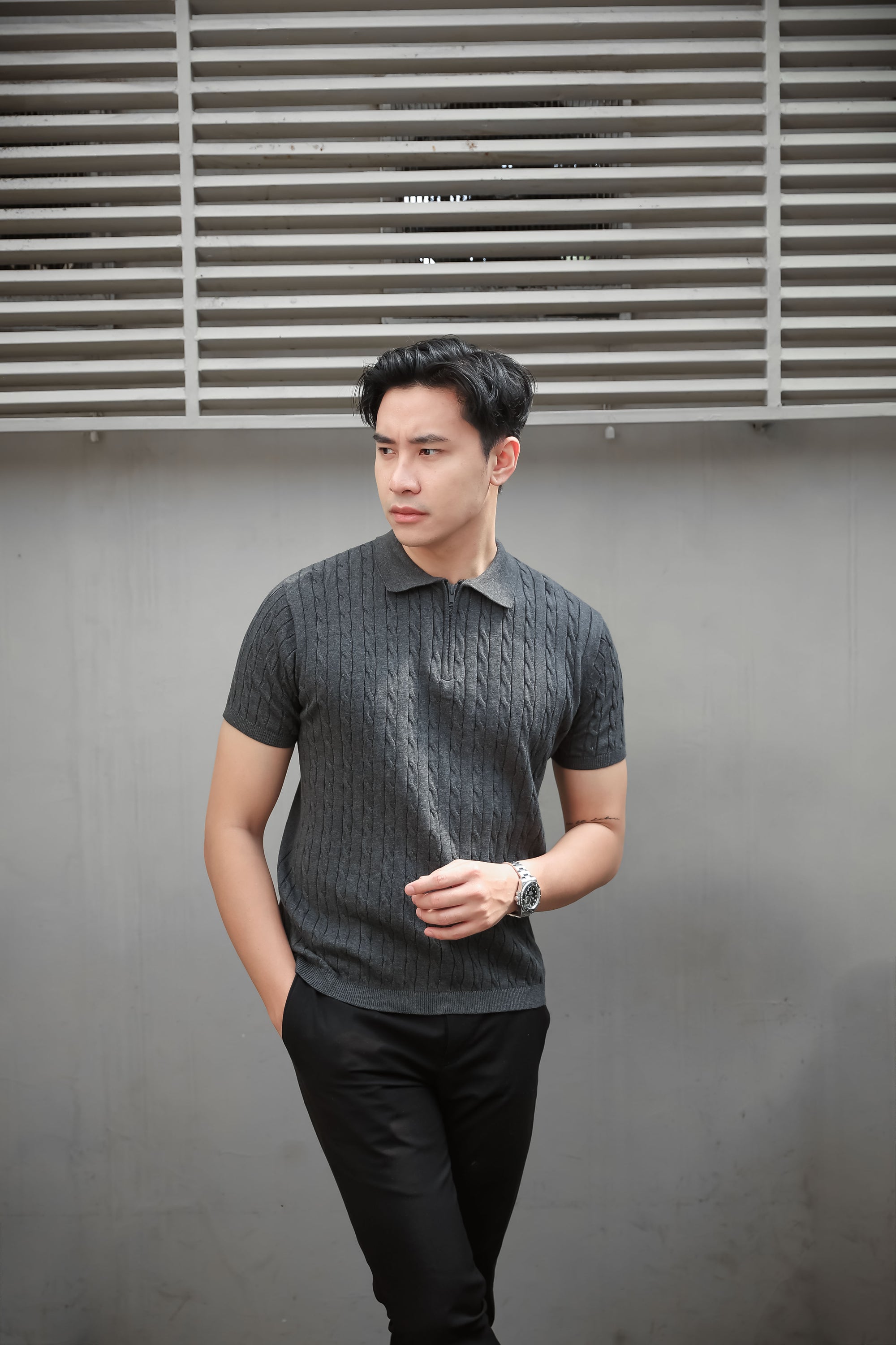 Nalure Men’s Cable Knit Polo