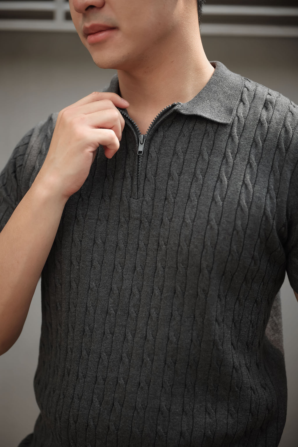 Nalure Men’s Cable Knit Polo