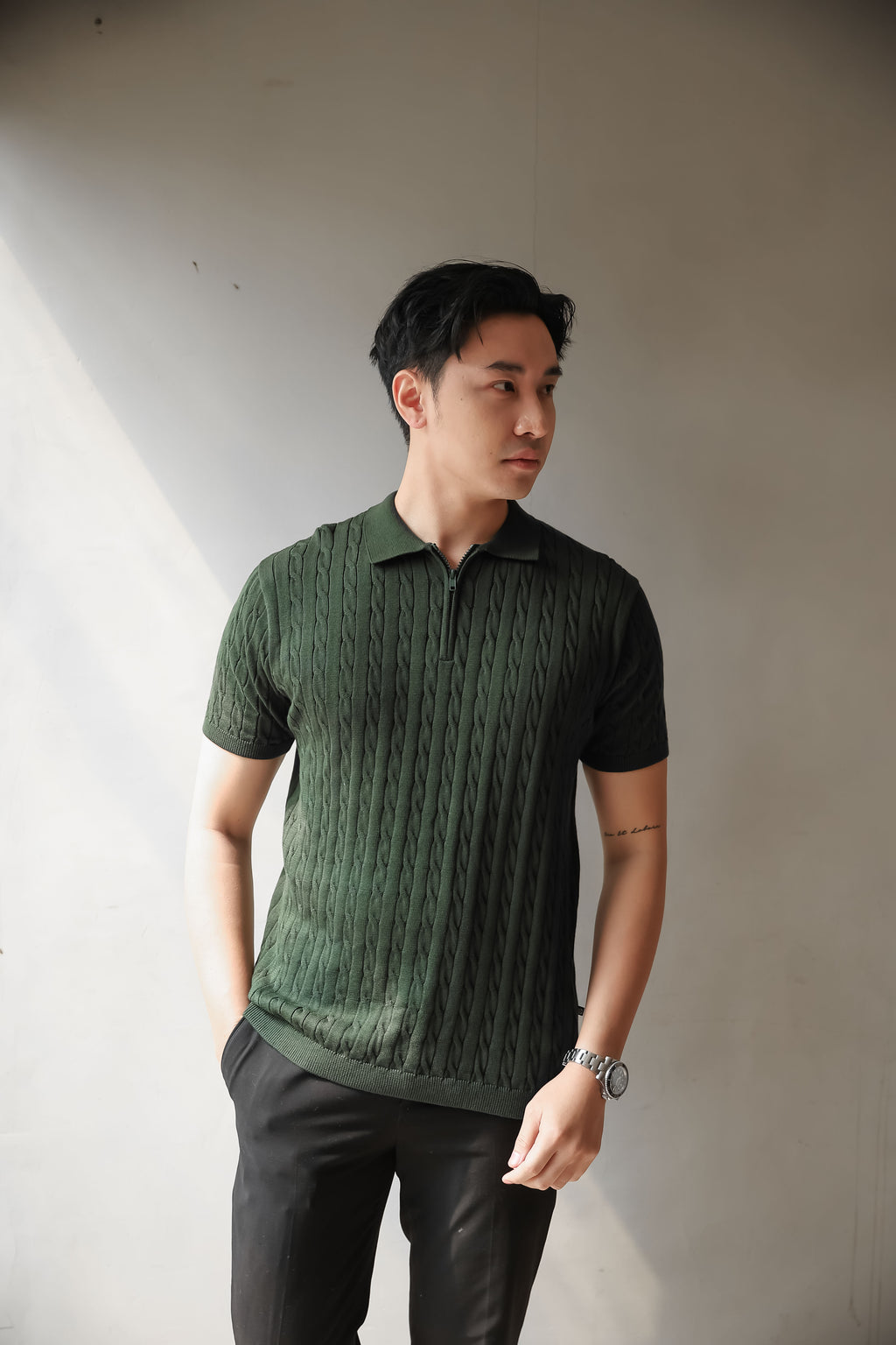 Nalure Men’s Cable Knit Polo