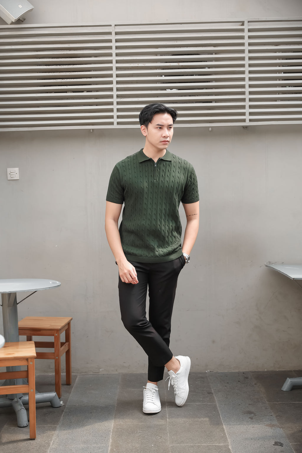 Nalure Men’s Cable Knit Polo