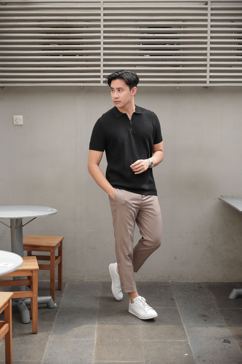 Nalure Axel Kaos Polo Pria | Knitwear Cowok | Polo Zipper