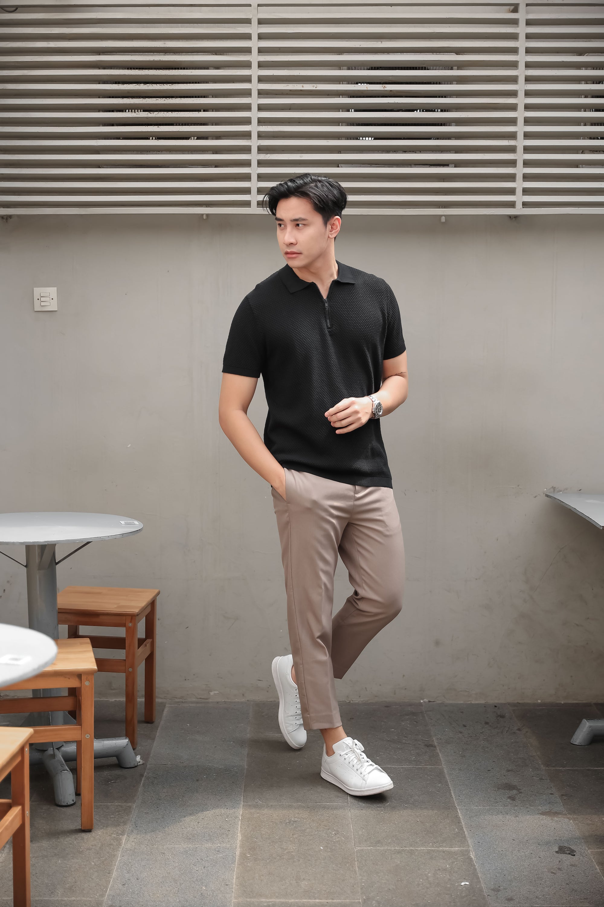 Nalure Axel Kaos Polo Pria | Knitwear Cowok | Polo Zipper