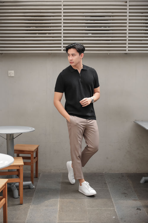 Nalure Axel Kaos Polo Pria | Knitwear Cowok | Polo Zipper