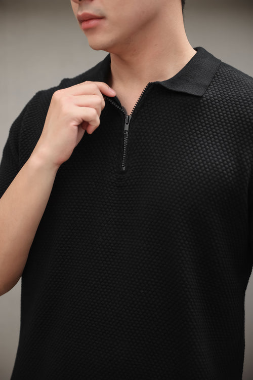 Nalure Axel Kaos Polo Pria | Knitwear Cowok | Polo Zipper