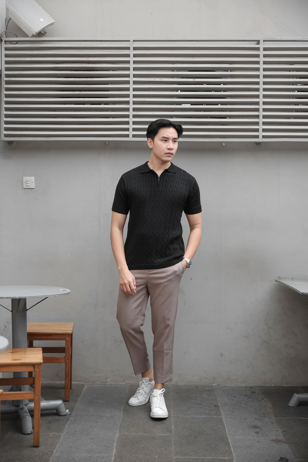 Nalure Men’s Cable Knit Polo