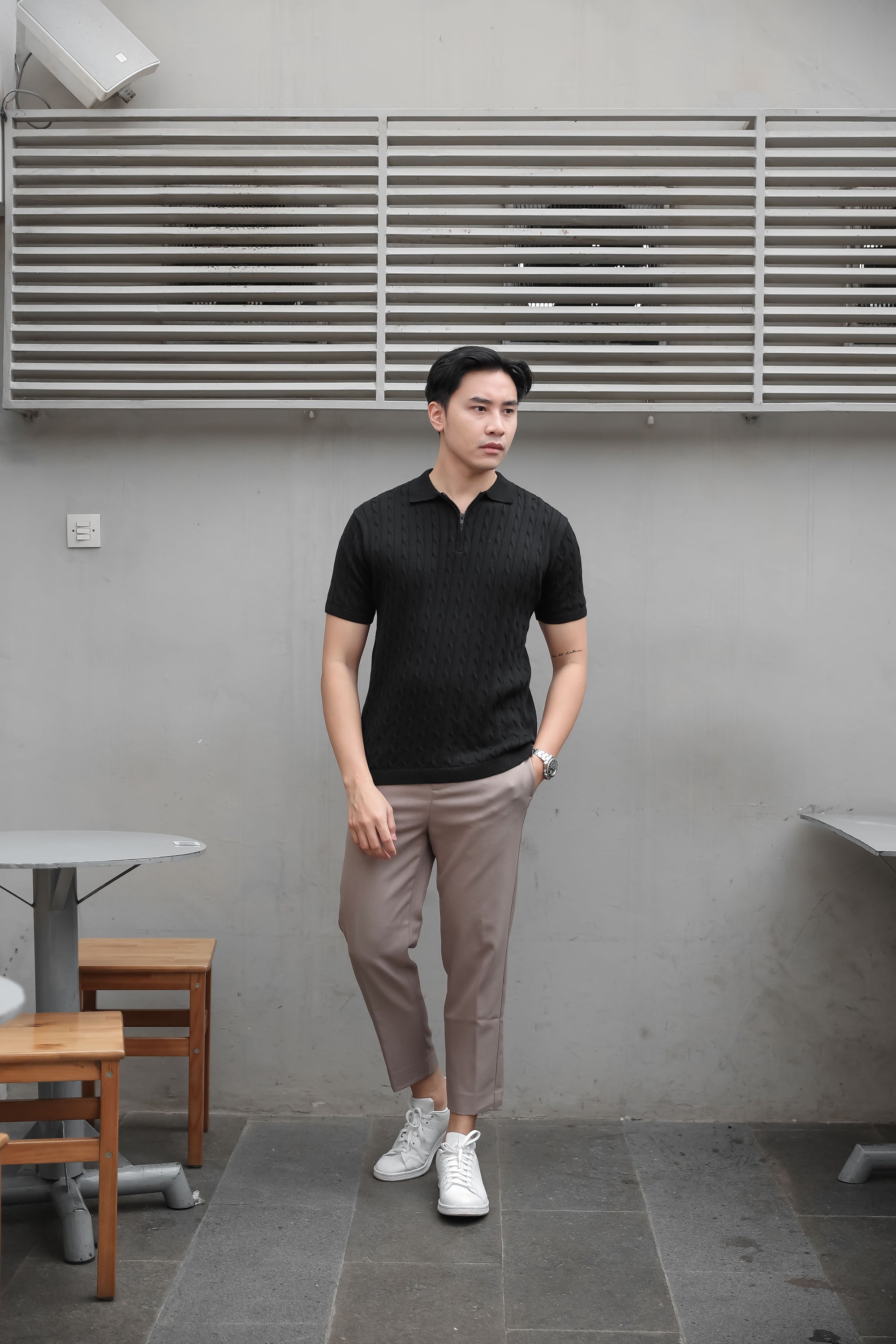 Nalure Men’s Cable Knit Polo