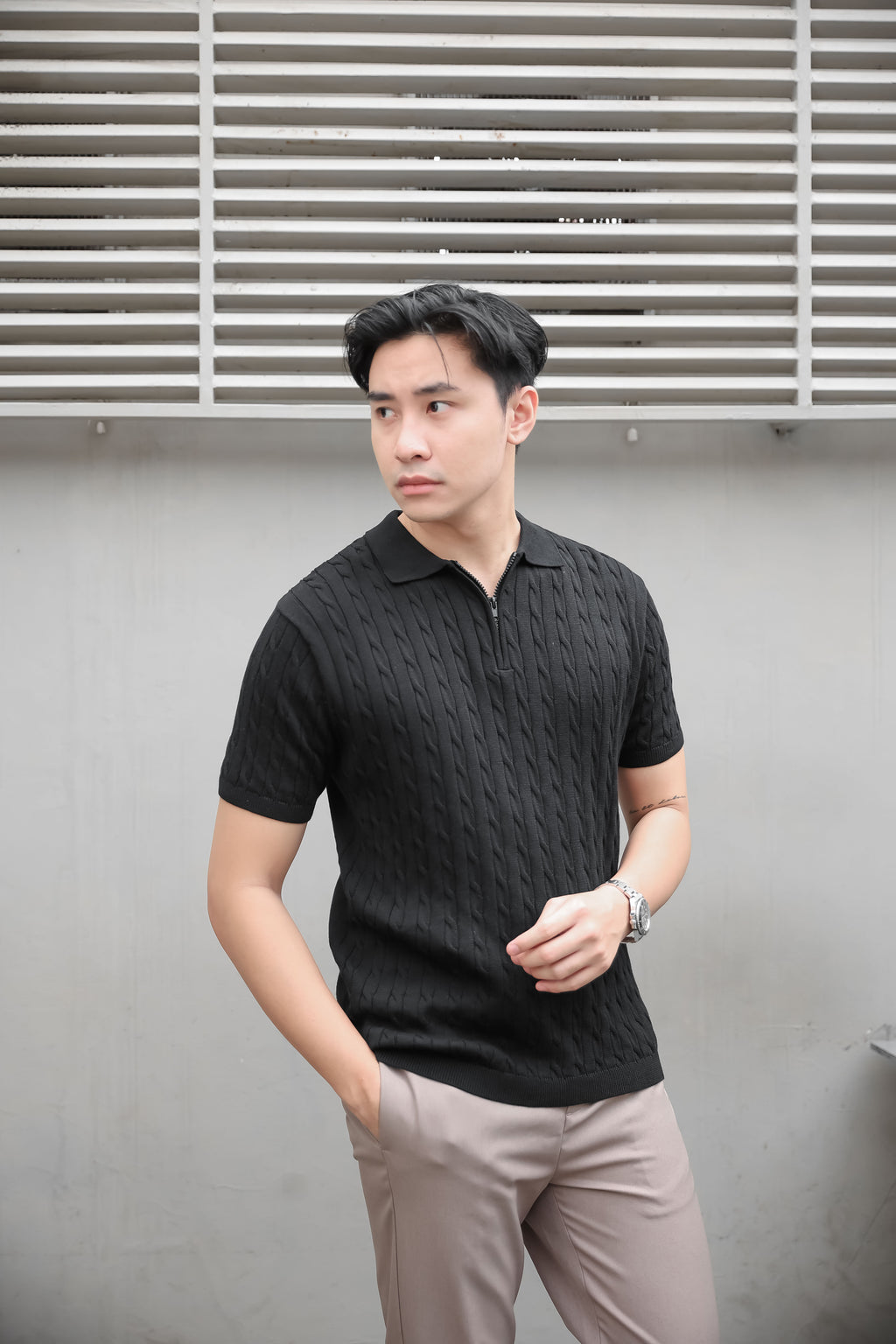 Nalure Men’s Cable Knit Polo